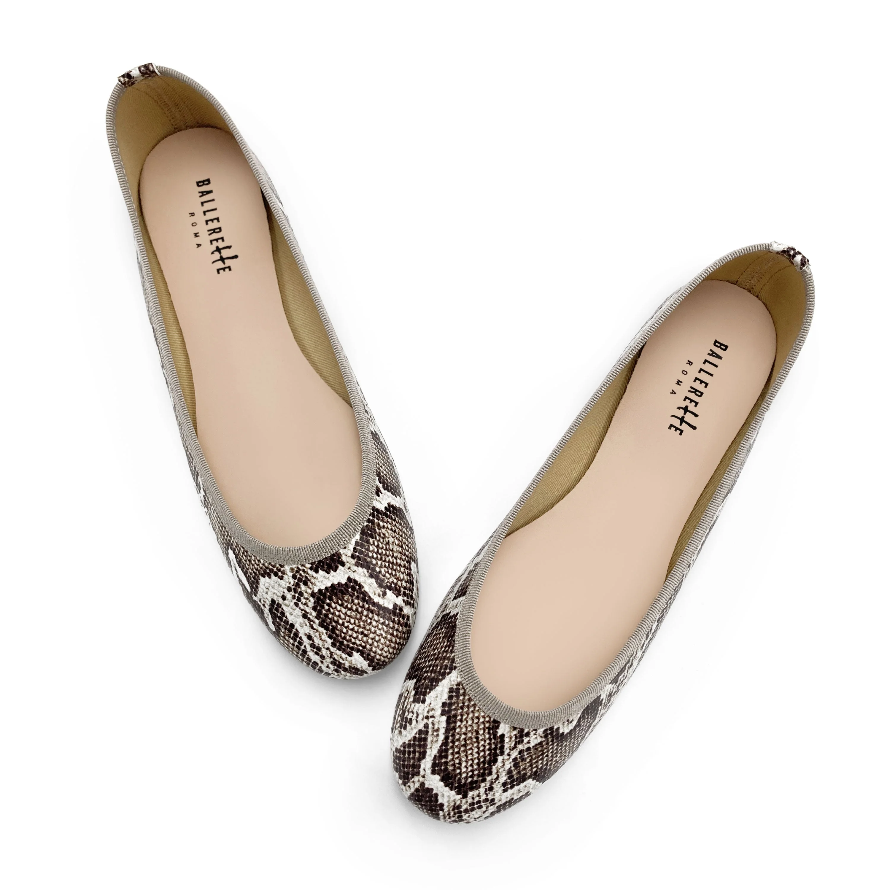 Animal print python-effect leather ballet flats - Image 2