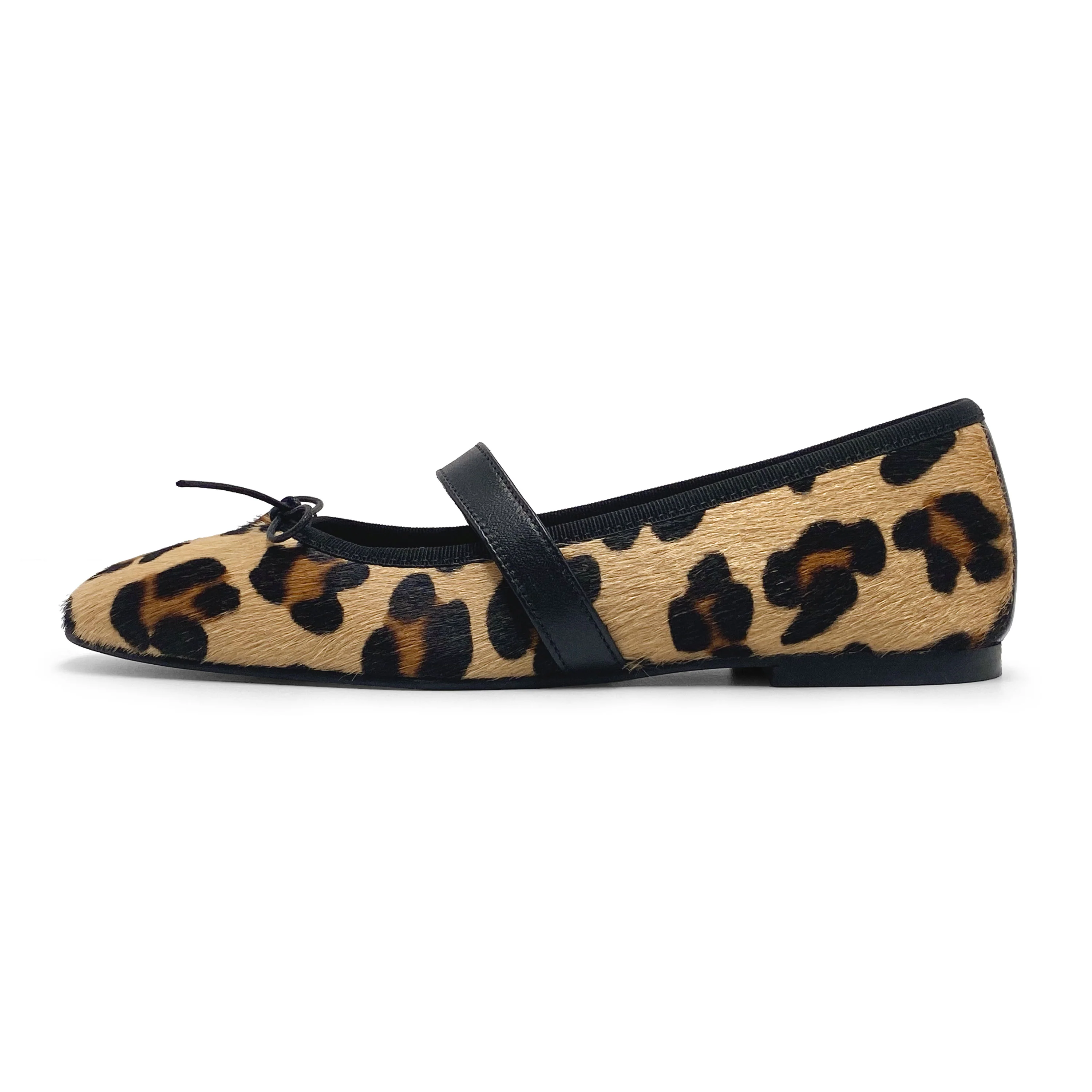 Animalier calf hair ballet flats with strap - Image 4