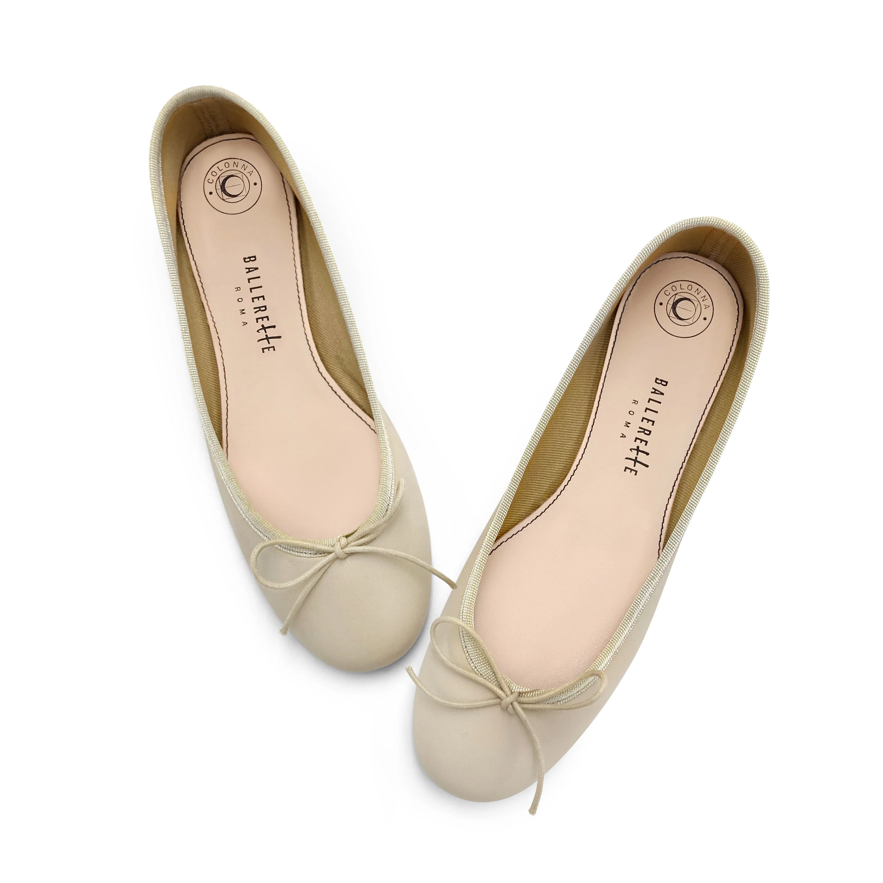 Beige leather ballet flats - Image 2