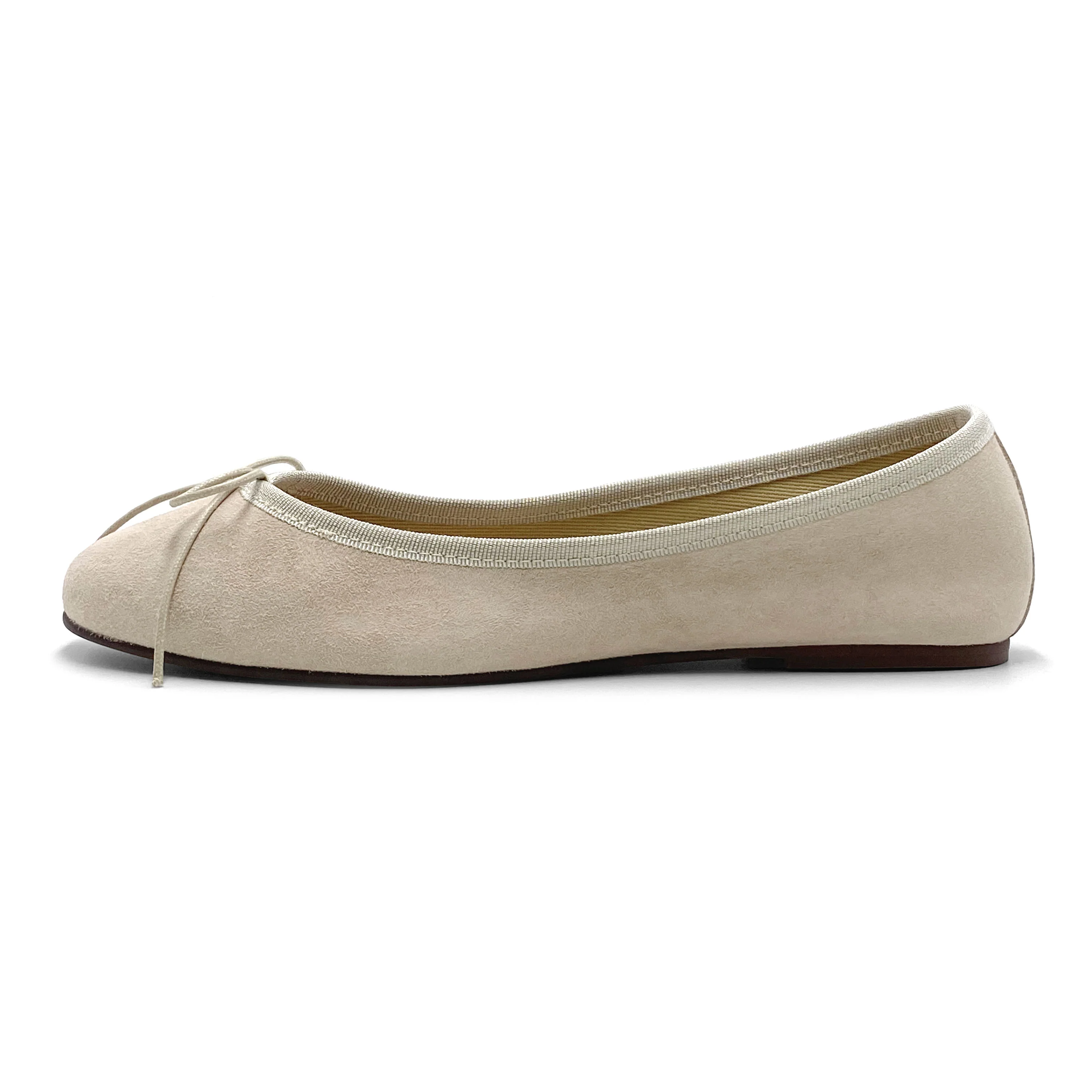 Beige suede ballet flats - Image 4