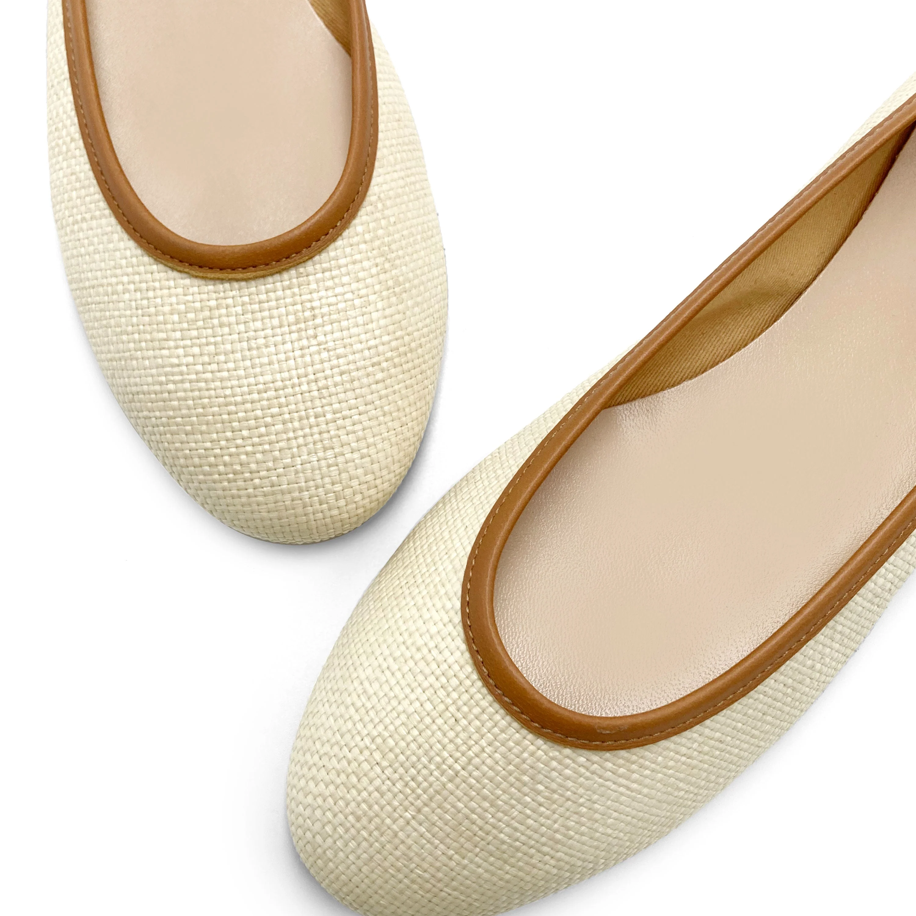 Beige summer raffia ballet flats - Image 3