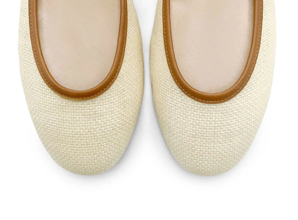 Beige summer raffia ballet flats - Image 5