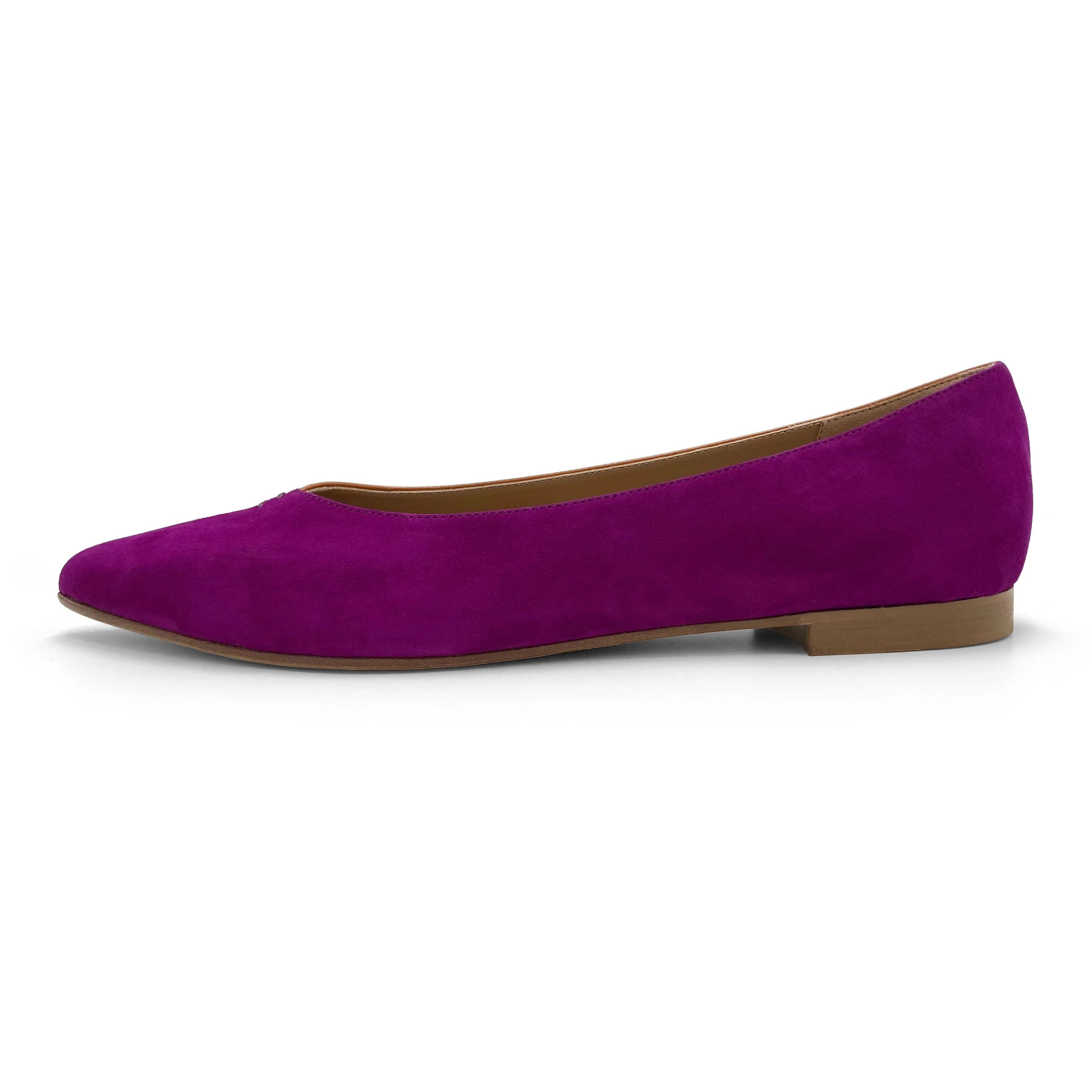 Bicolor pointed toe ballet flats brown and purple - Image 4