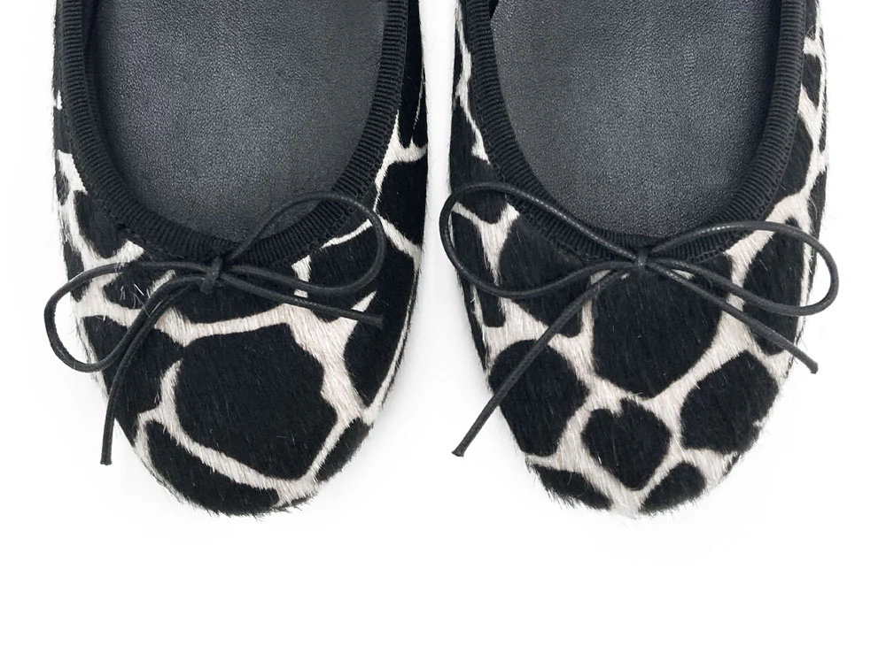 Black and white animal print ballet flats - Image 6