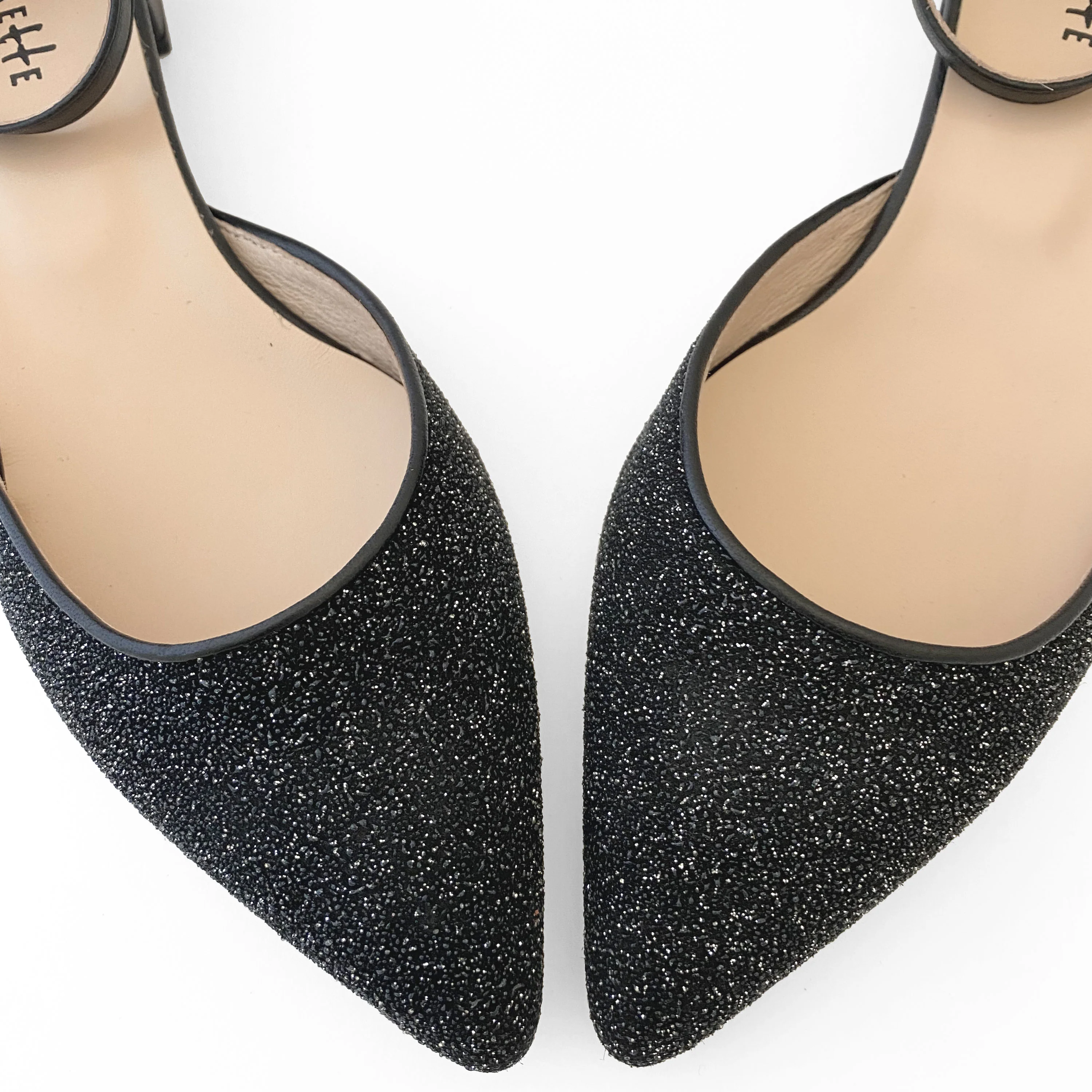 Black laminate suede sabot with ankle strap - Image 4