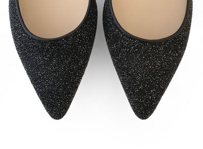 Black laminate suede sabot with ankle strap - Image 5