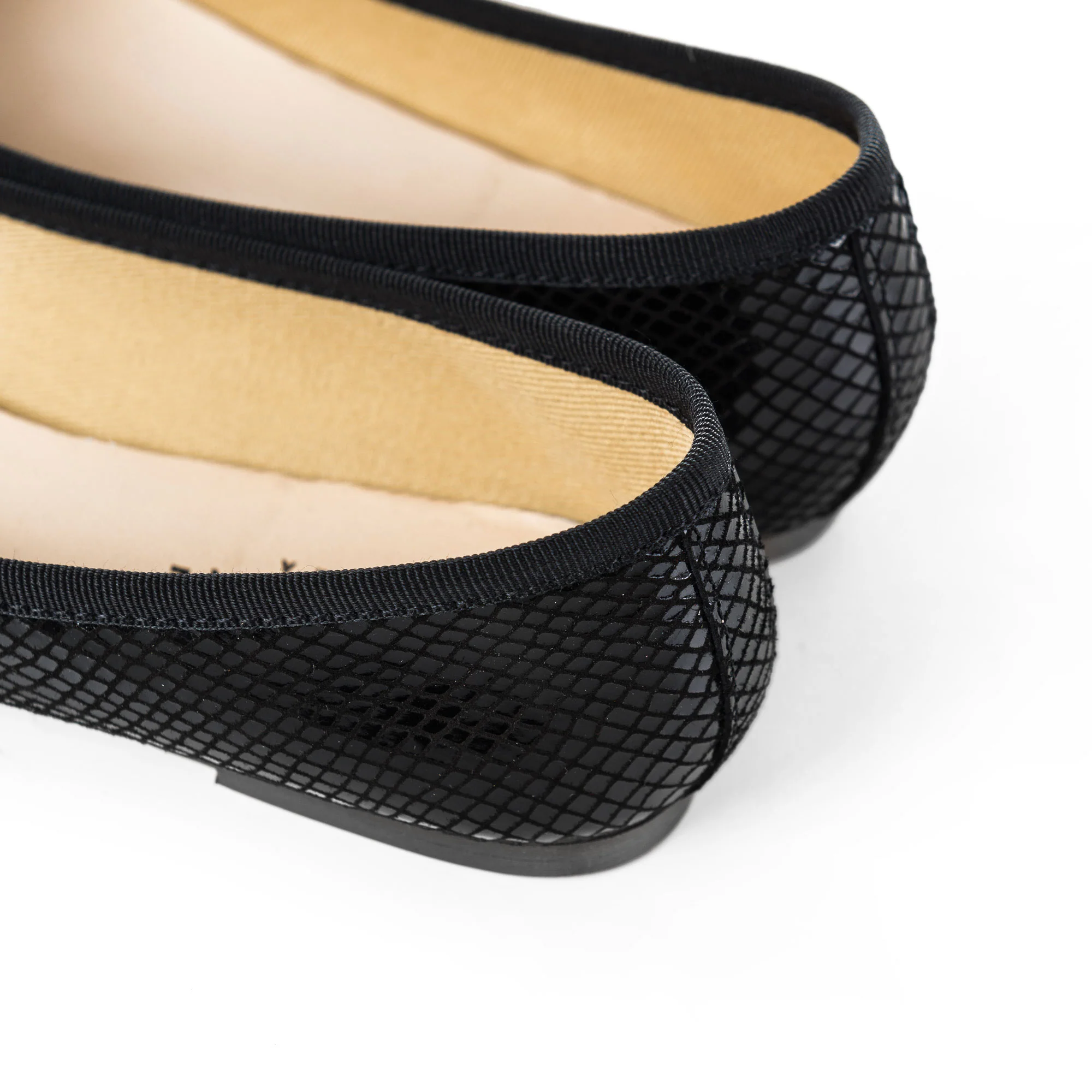 Black laminated suede ballet flats - Image 4