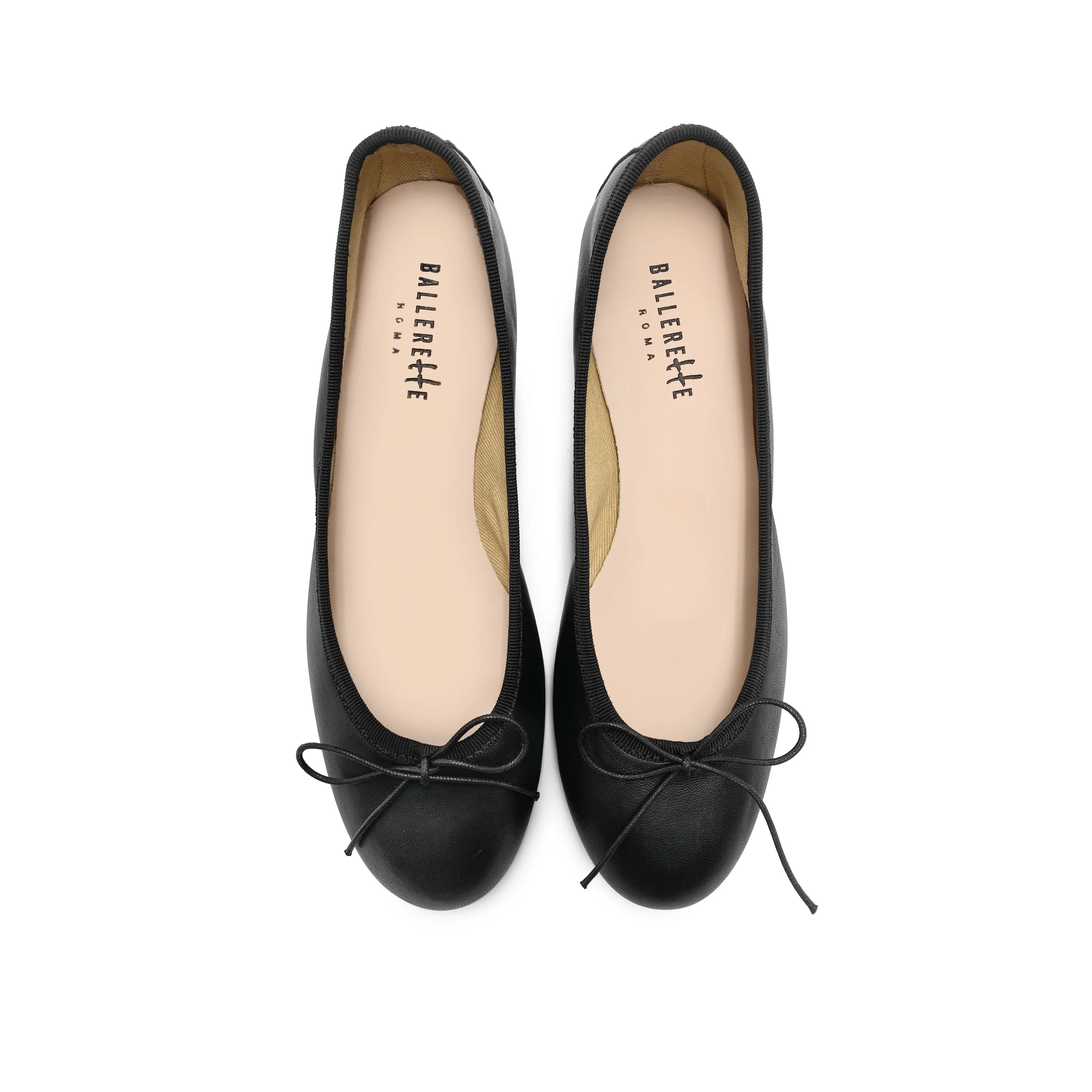 Black leather ballet flats with heel - Image 3