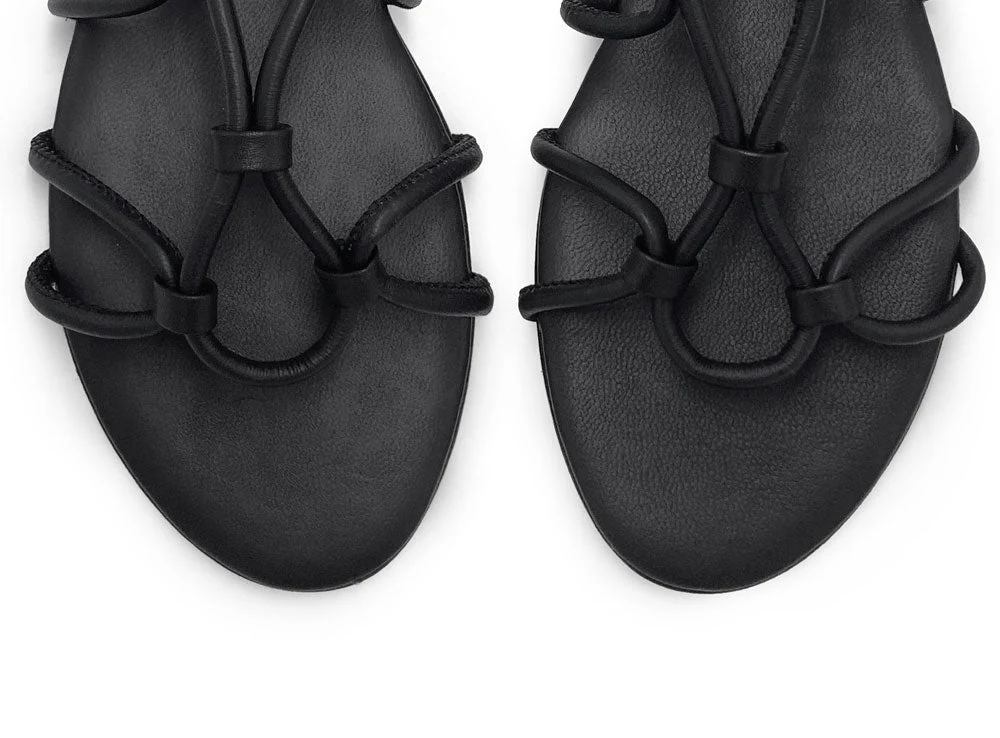 Black leather lace up Gladiator sandals - Image 5