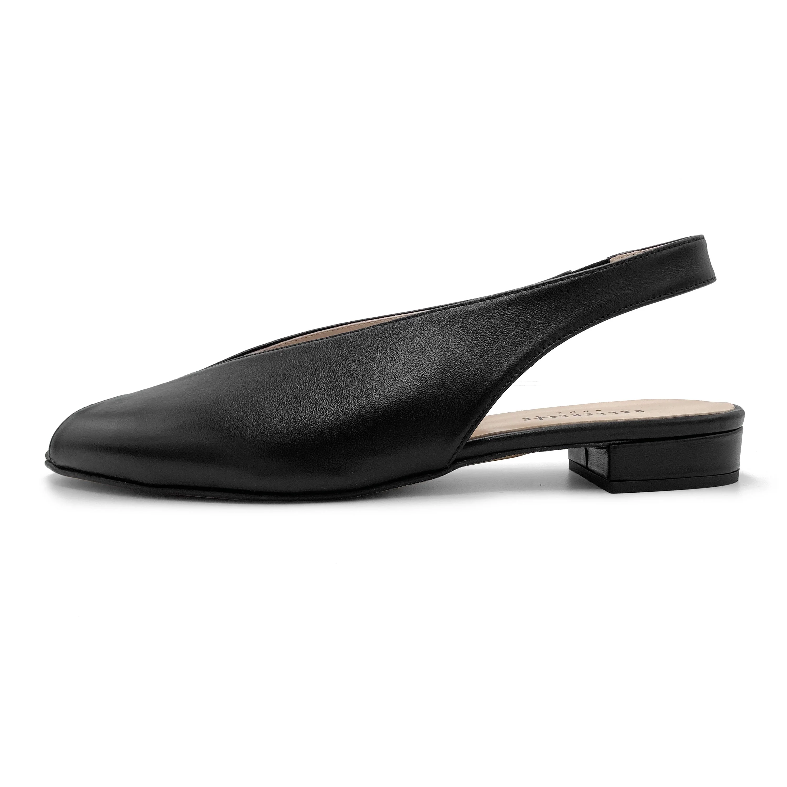 Black leather open-toe slingbacks - Image 4