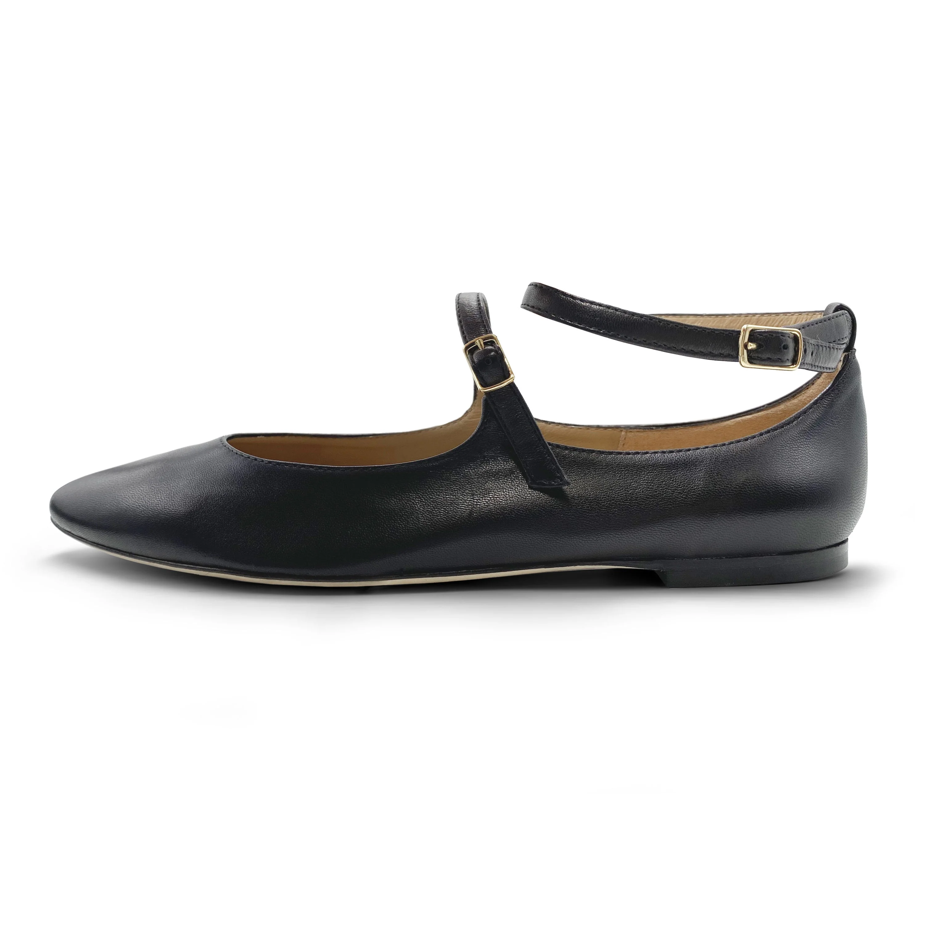 Black Mary Jane Ballet Flats with Straps - Image 4