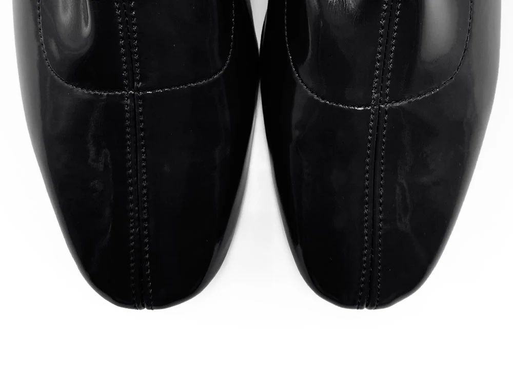 Black patent leather ankle boots with elasticated sock - Image 5