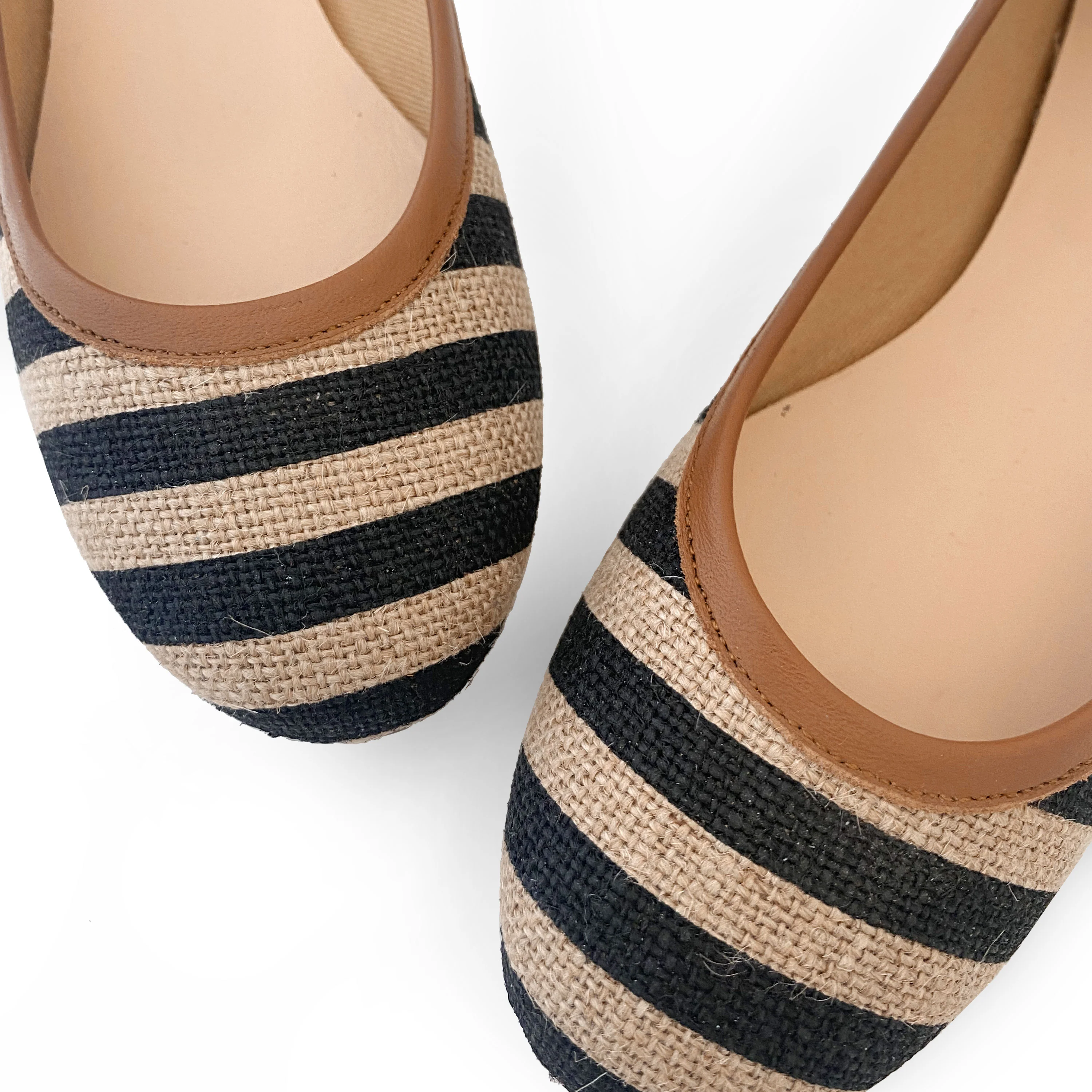 Black striped jute ballet flats - Image 5