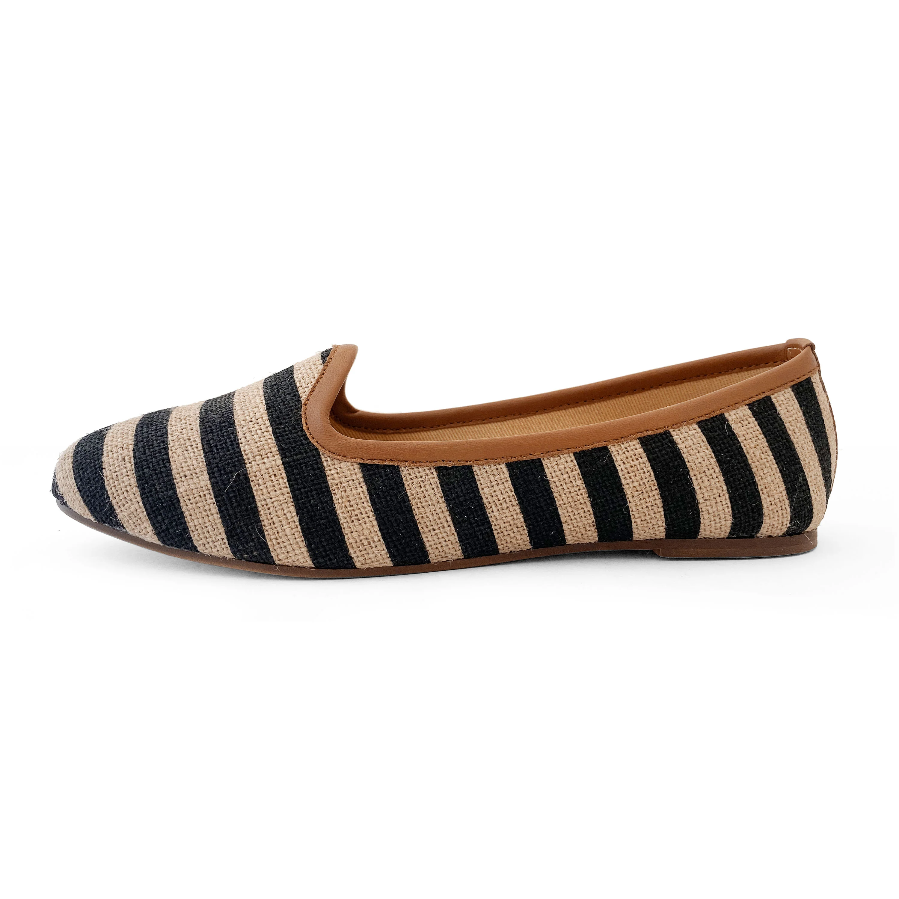 Black striped jute loafers - Image 3