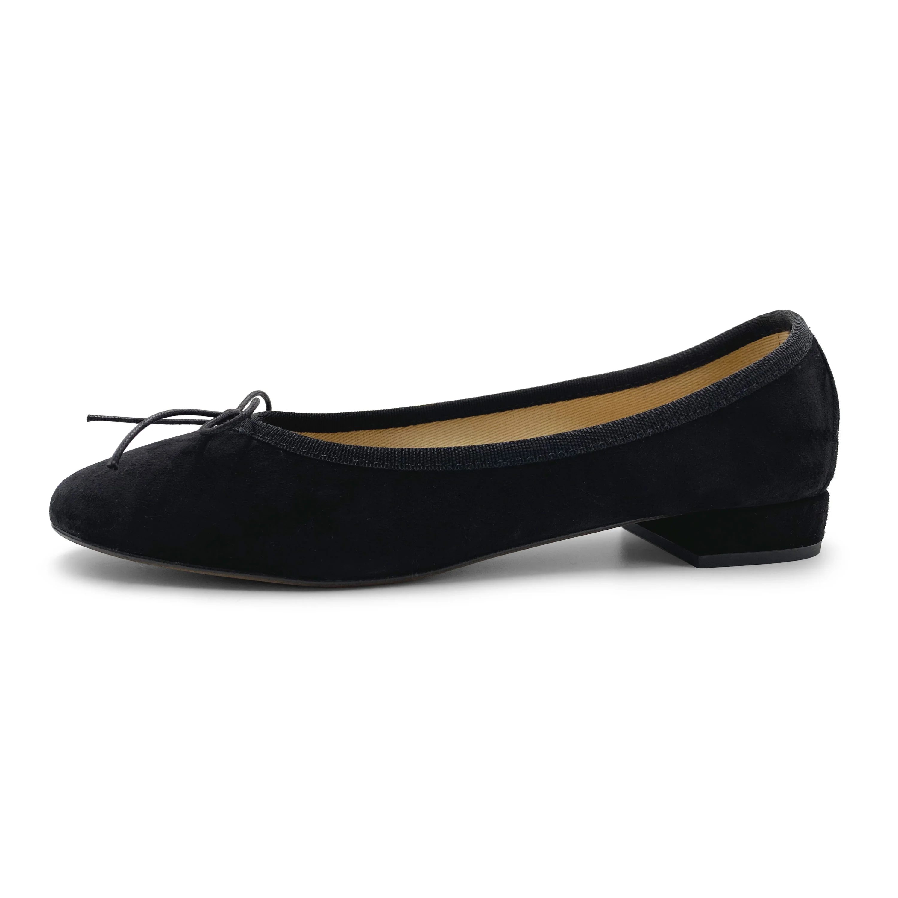 Black suede little heel ballet flats - Image 3