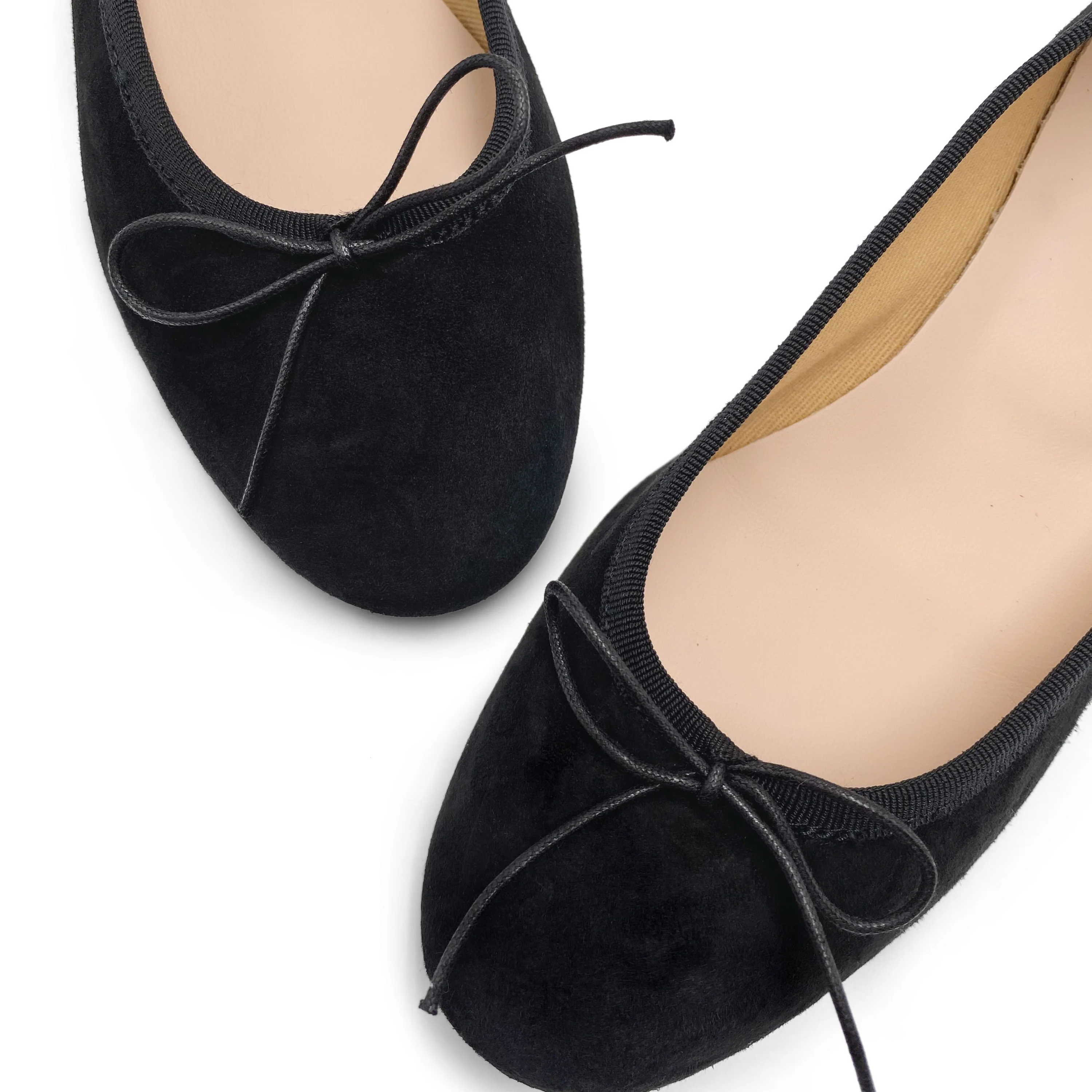 Black suede little heel ballet flats - Image 4