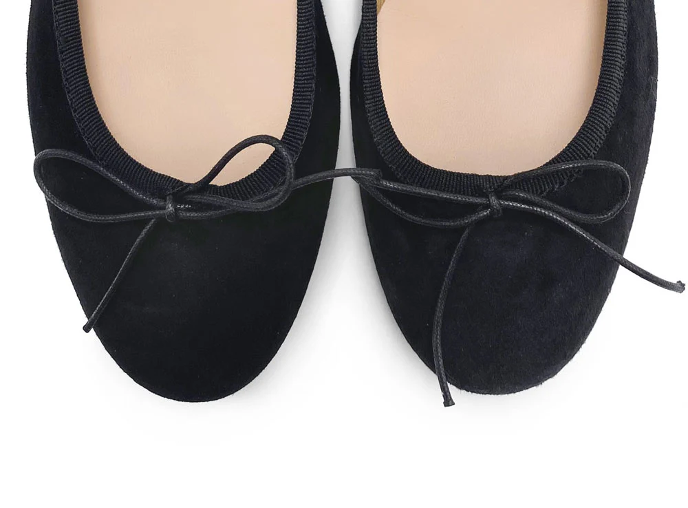 Black suede little heel ballet flats - Image 5