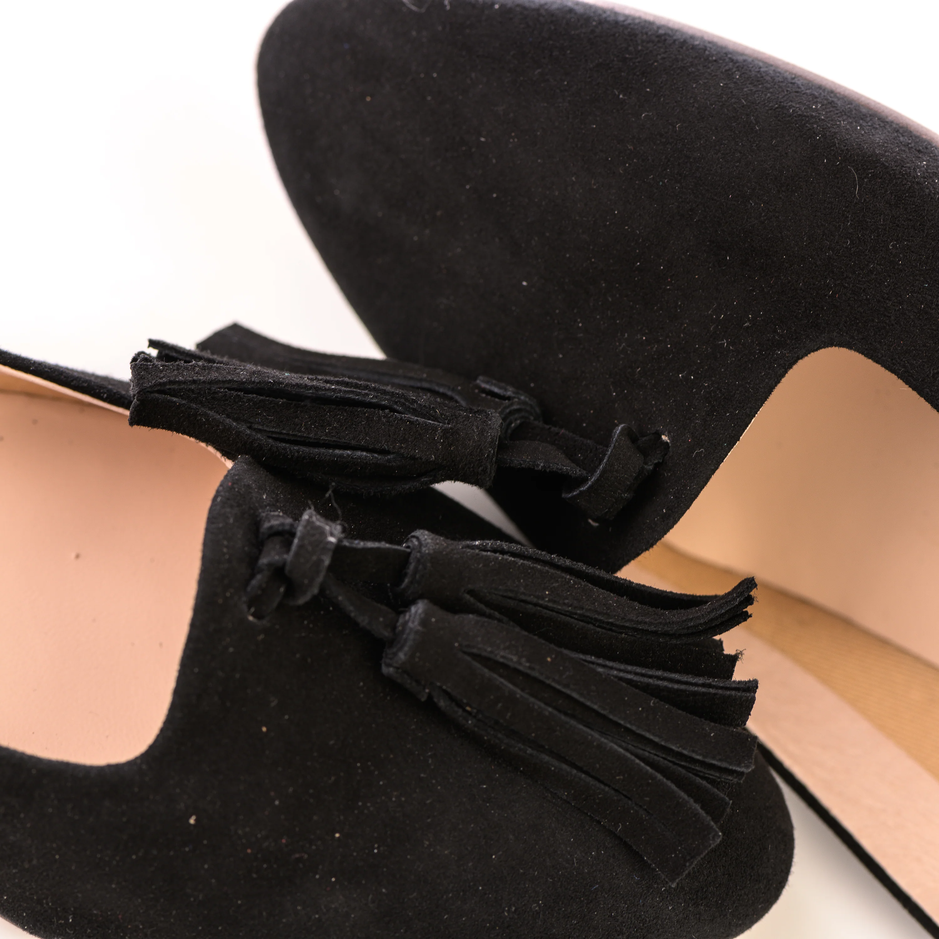 Black suede moccasins with tassels - Image 4