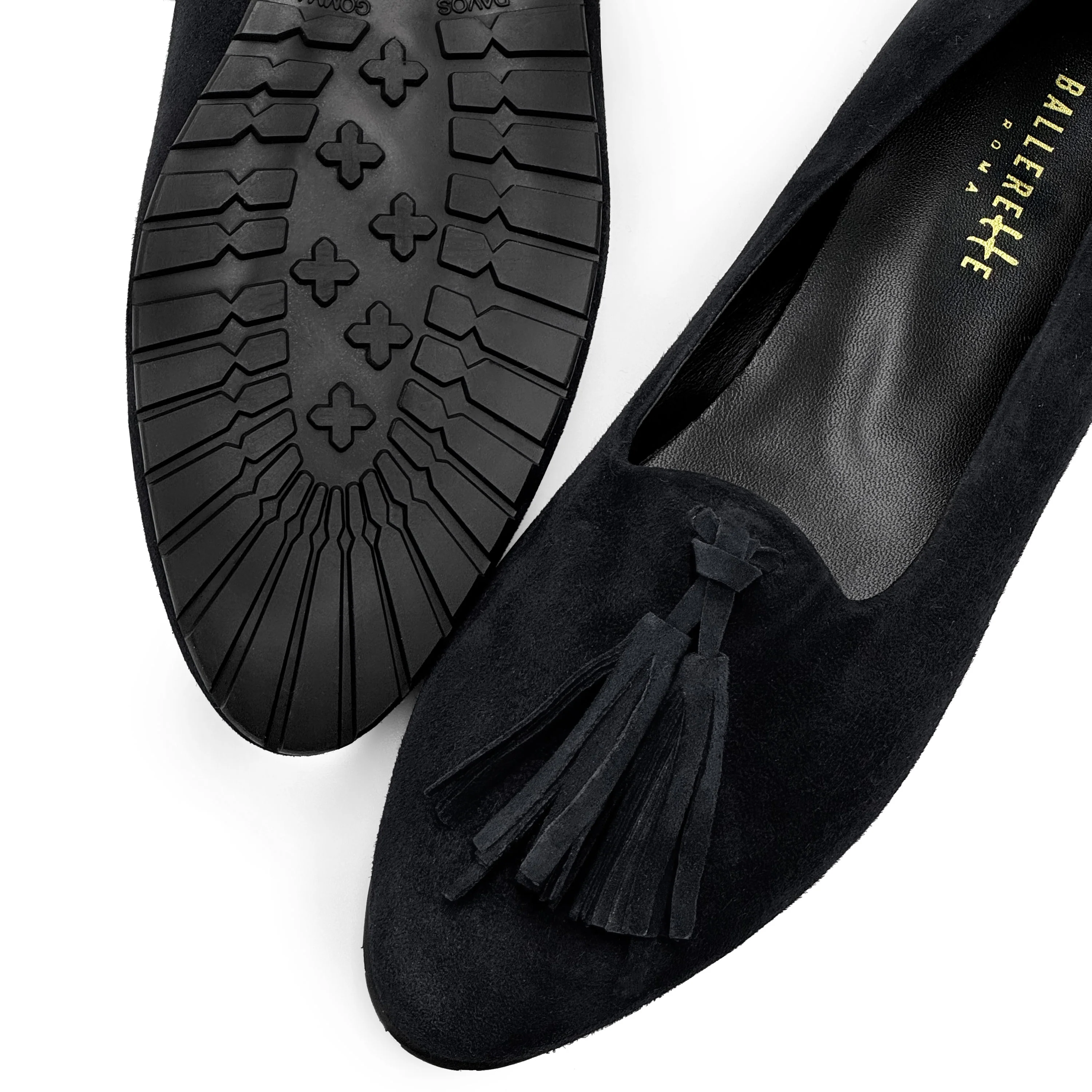 Black suede women moccasins with tassels - Image 4