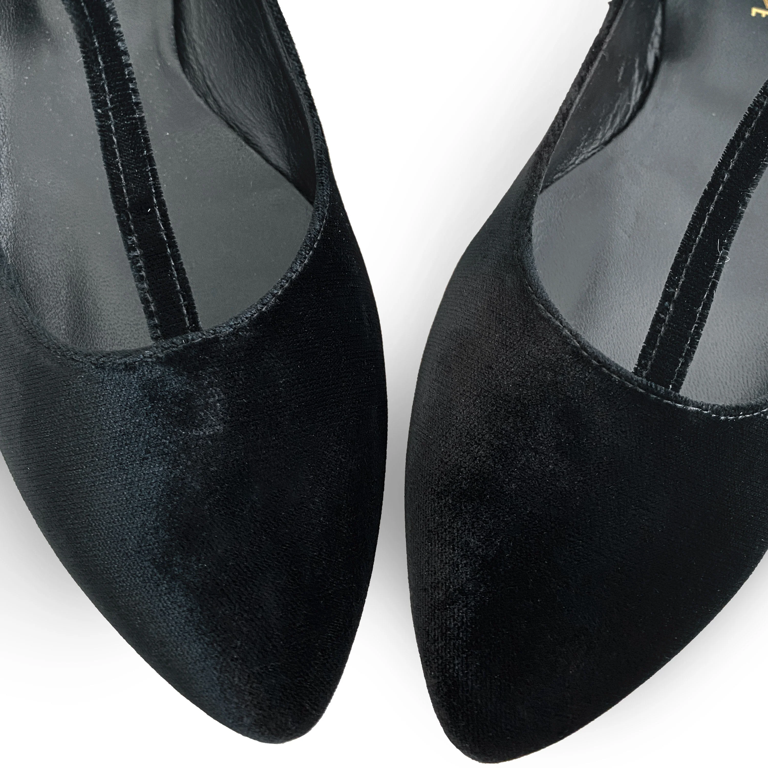 Black velvet T-bar ballet flats - Image 3