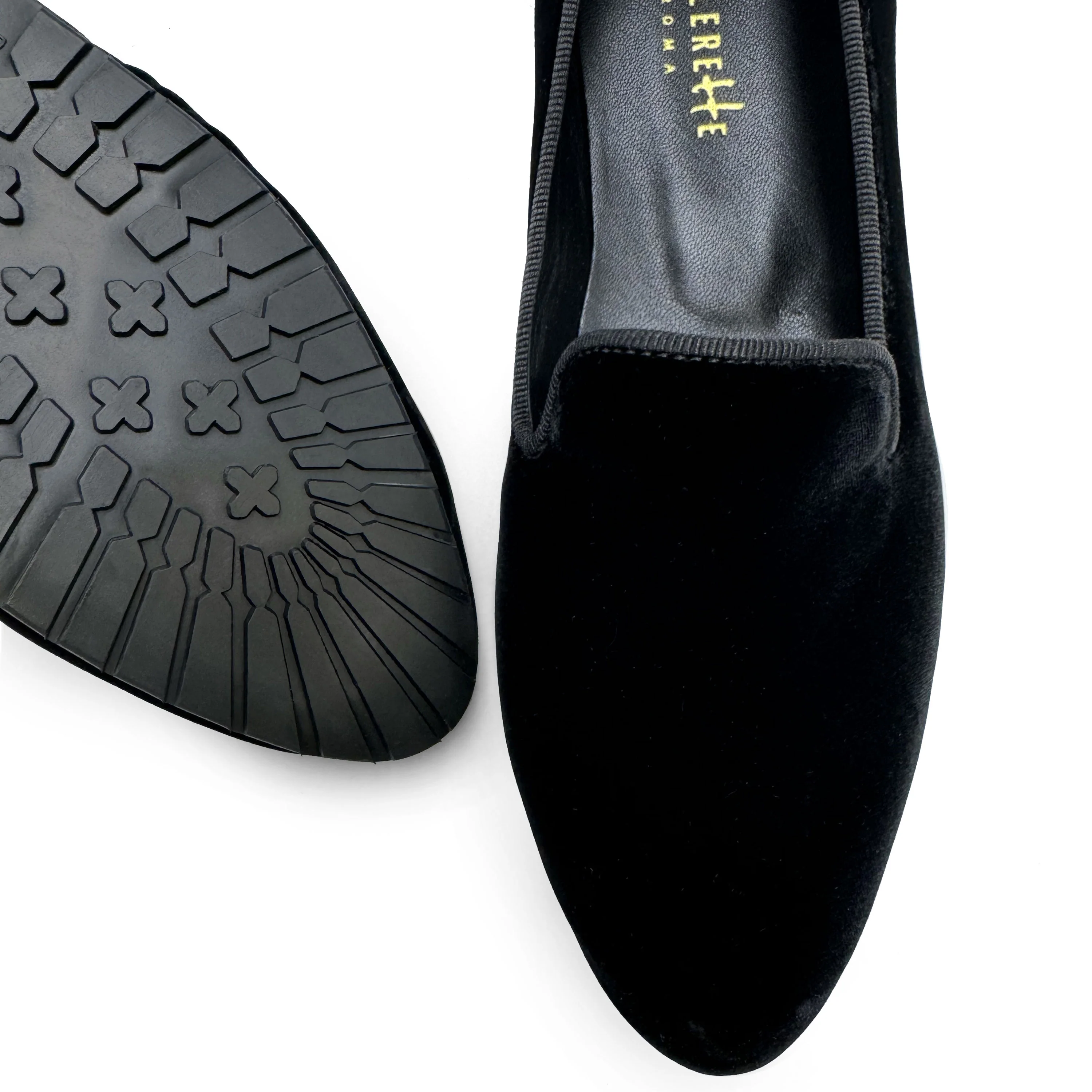 Black velvet women's loafers - Image 3
