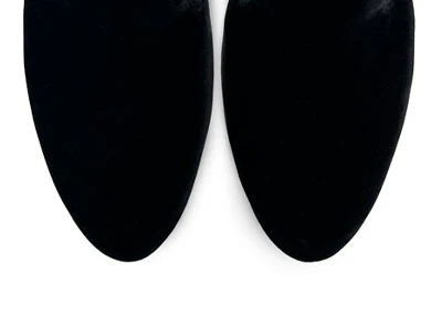 Black velvet women's loafers - Image 5