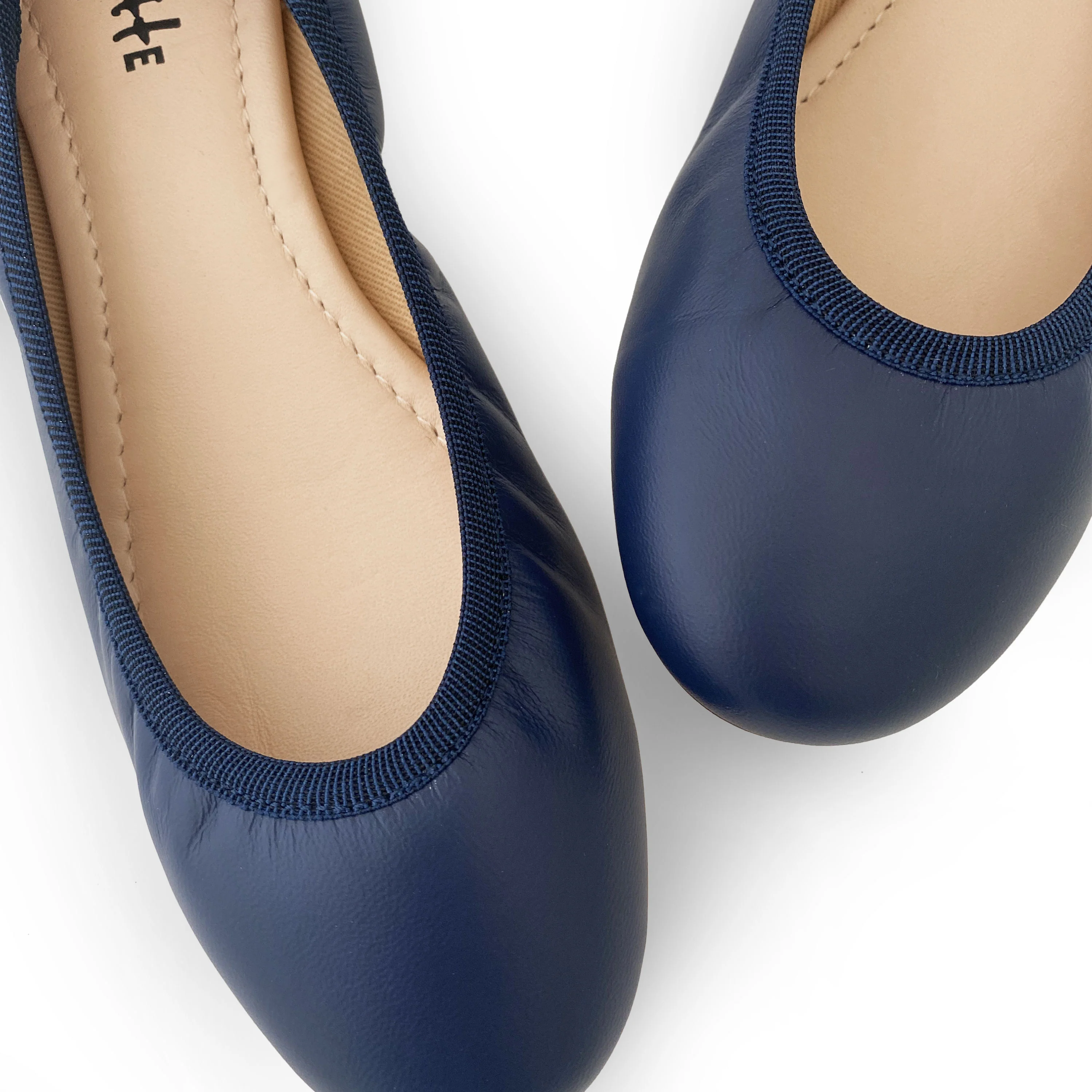 Blue ballet flats with elastic - Image 3