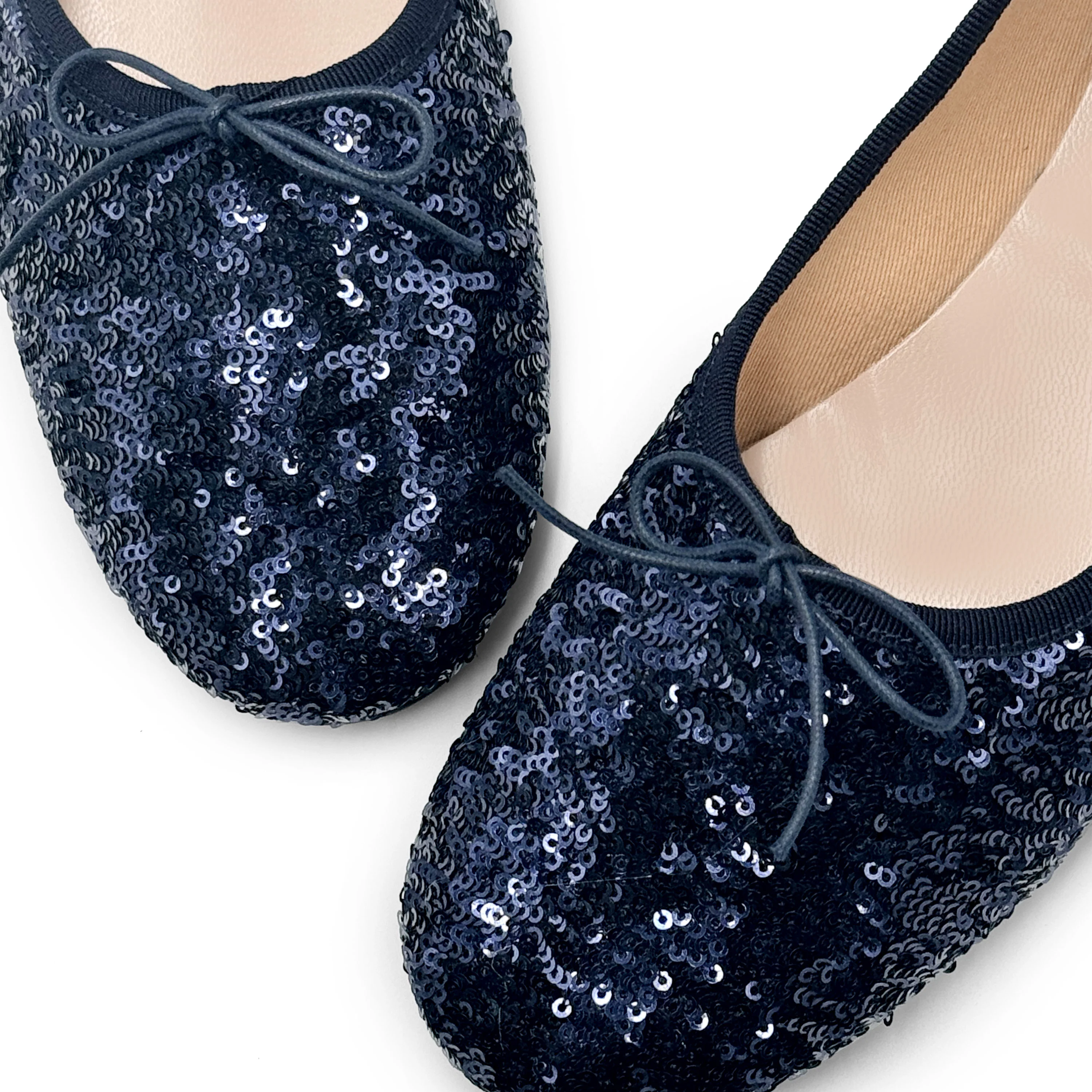 Blue sequin high-vamp ballet flats - Image 3