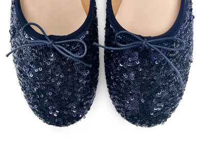 Blue sequin high-vamp ballet flats - Image 5