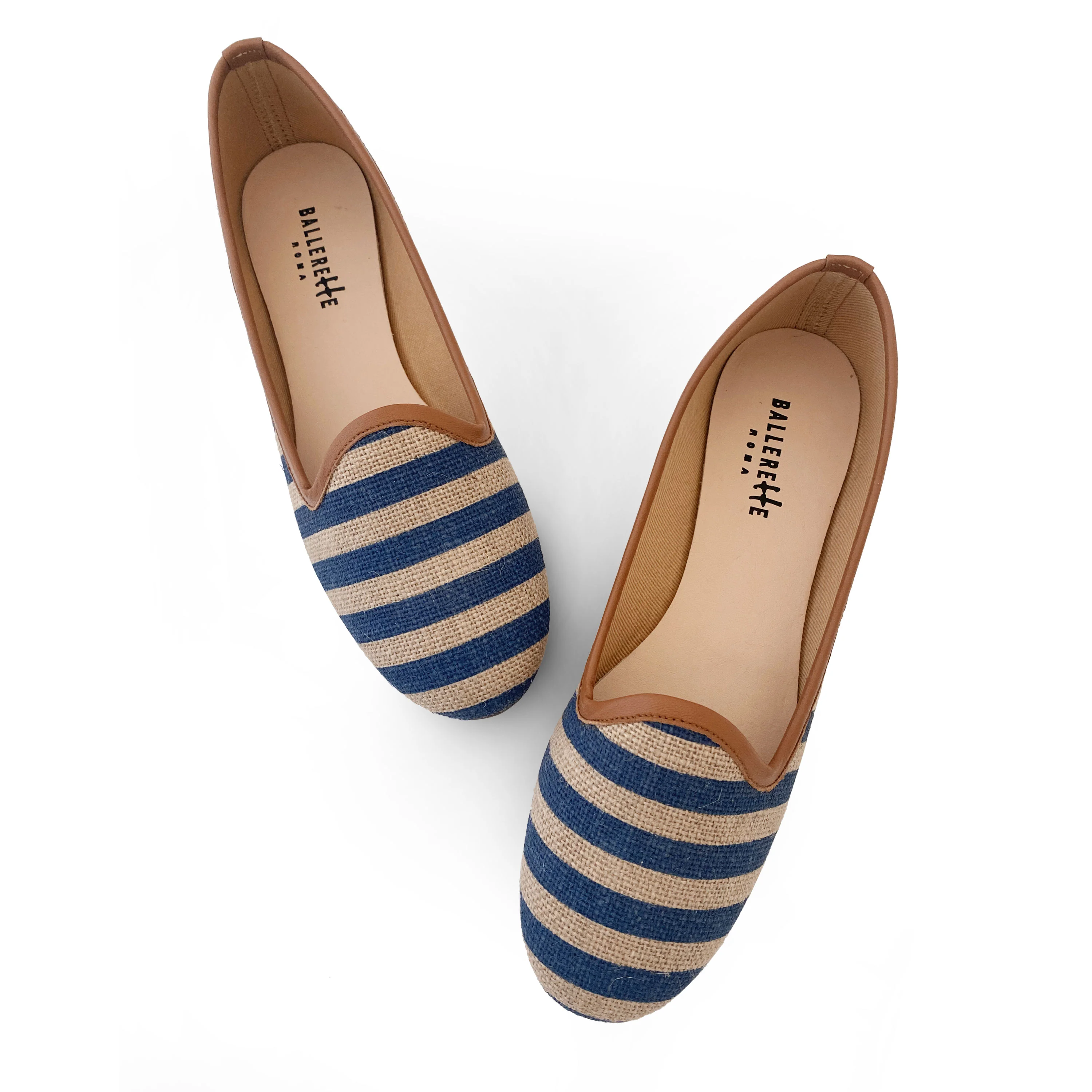 Blue striped jute loafers - Image 2
