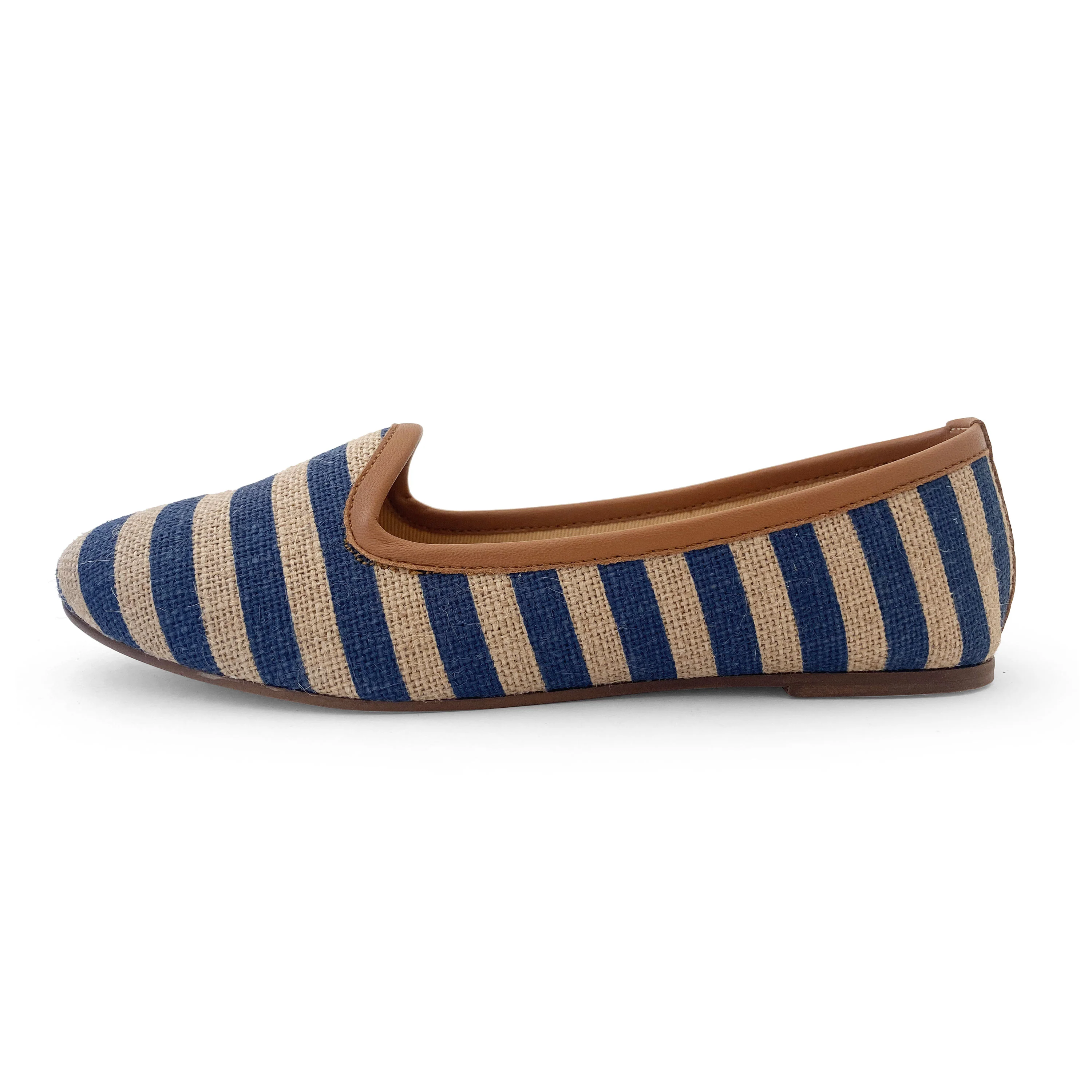 Blue striped jute loafers - Image 3