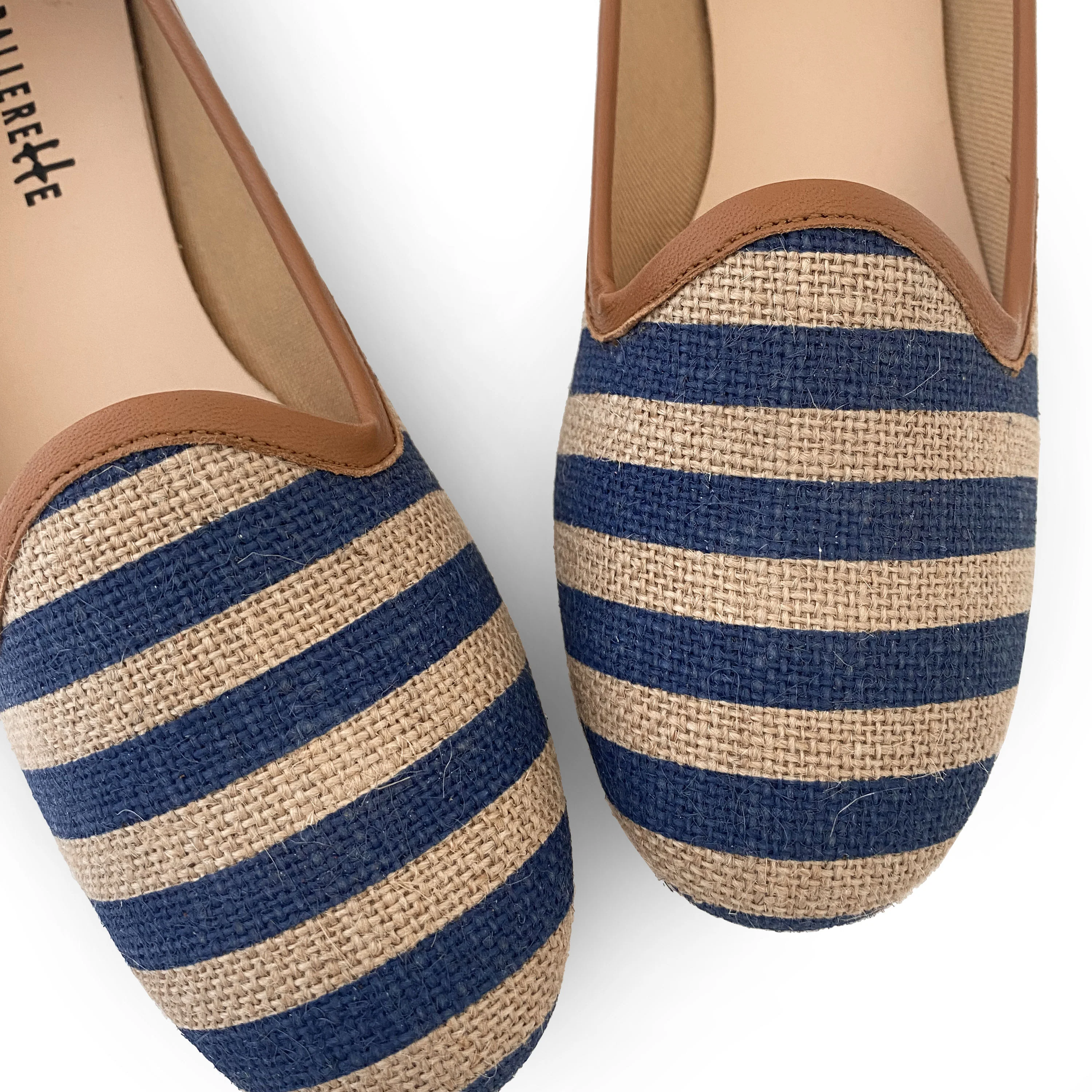 Blue striped jute loafers - Image 4
