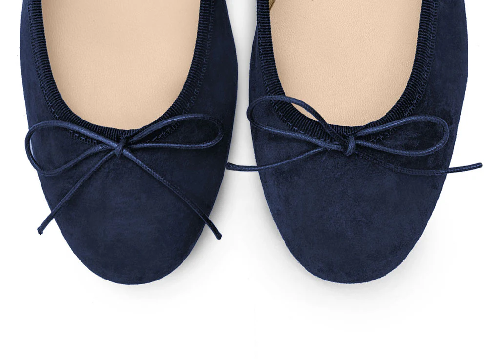 Blue suede medium heel ballet flats - Image 5
