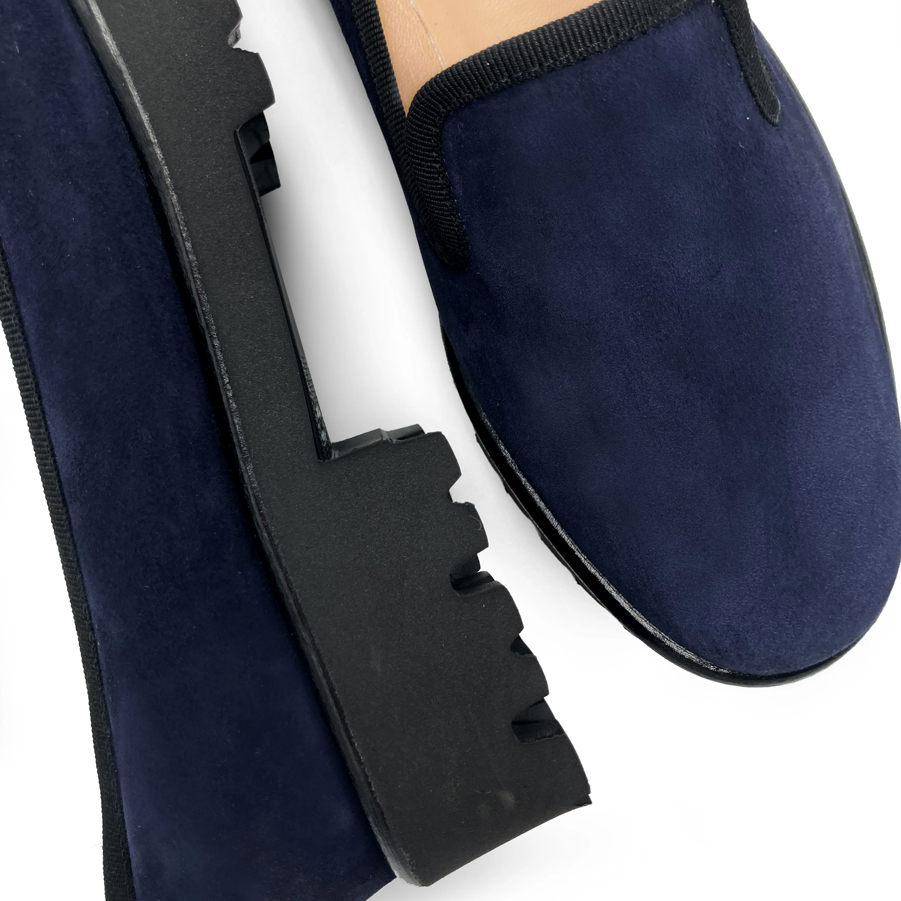 Blue suede platform women moccasins - Image 5