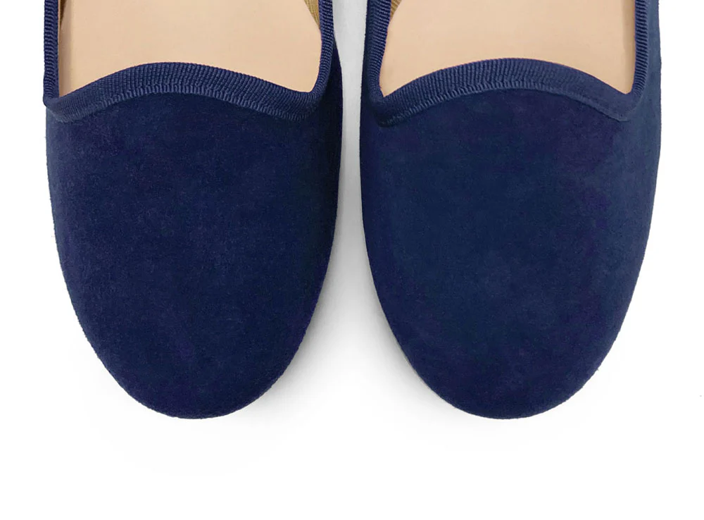 Blue suede women's loafers - Image 5