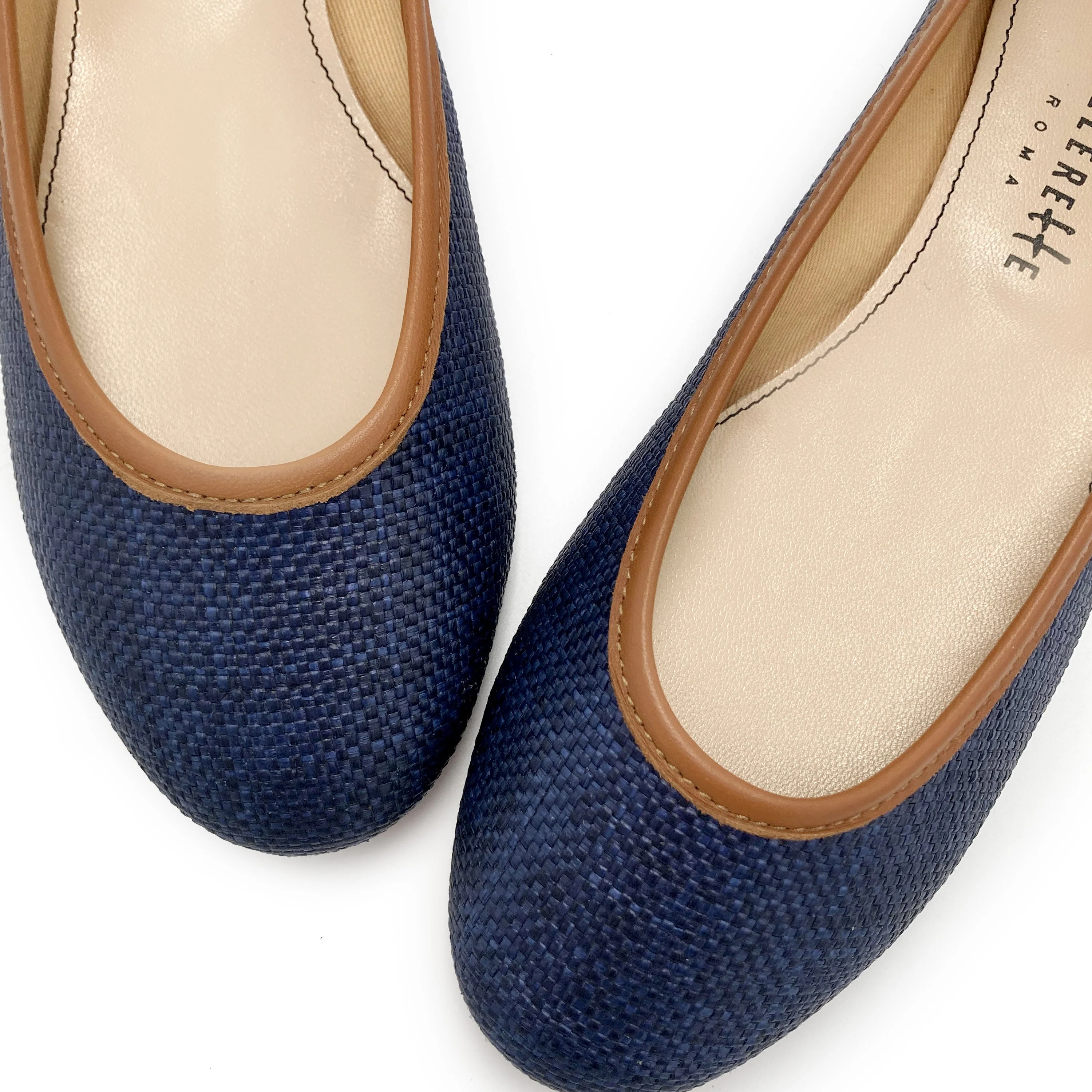 Blue summer raffia ballet flats - Image 3