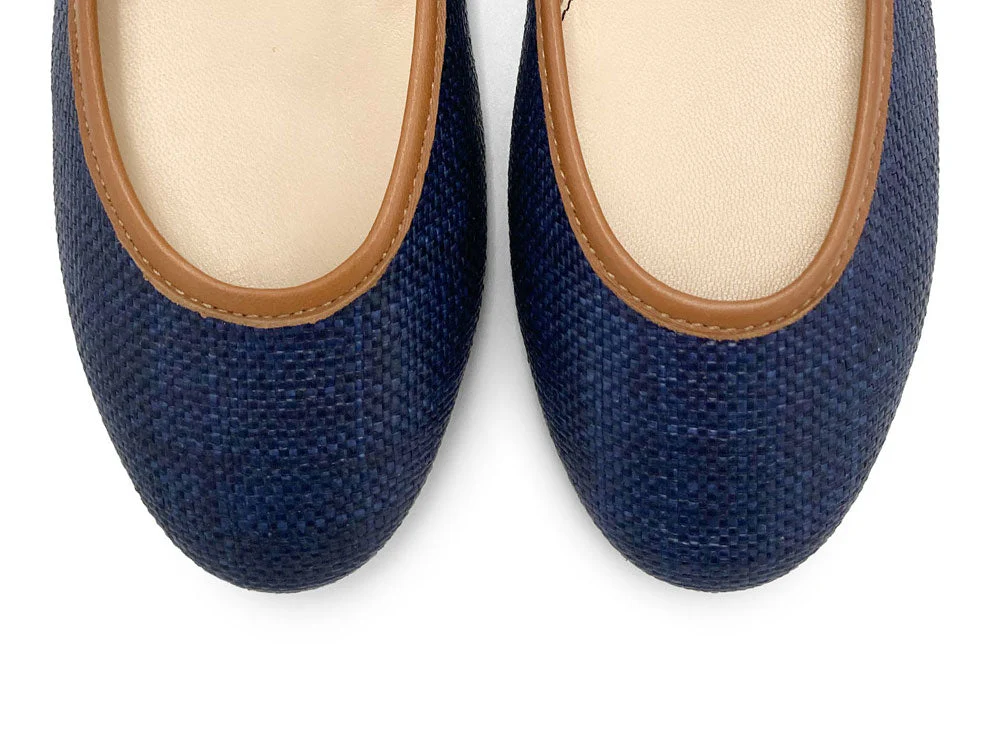 Blue summer raffia ballet flats - Image 5
