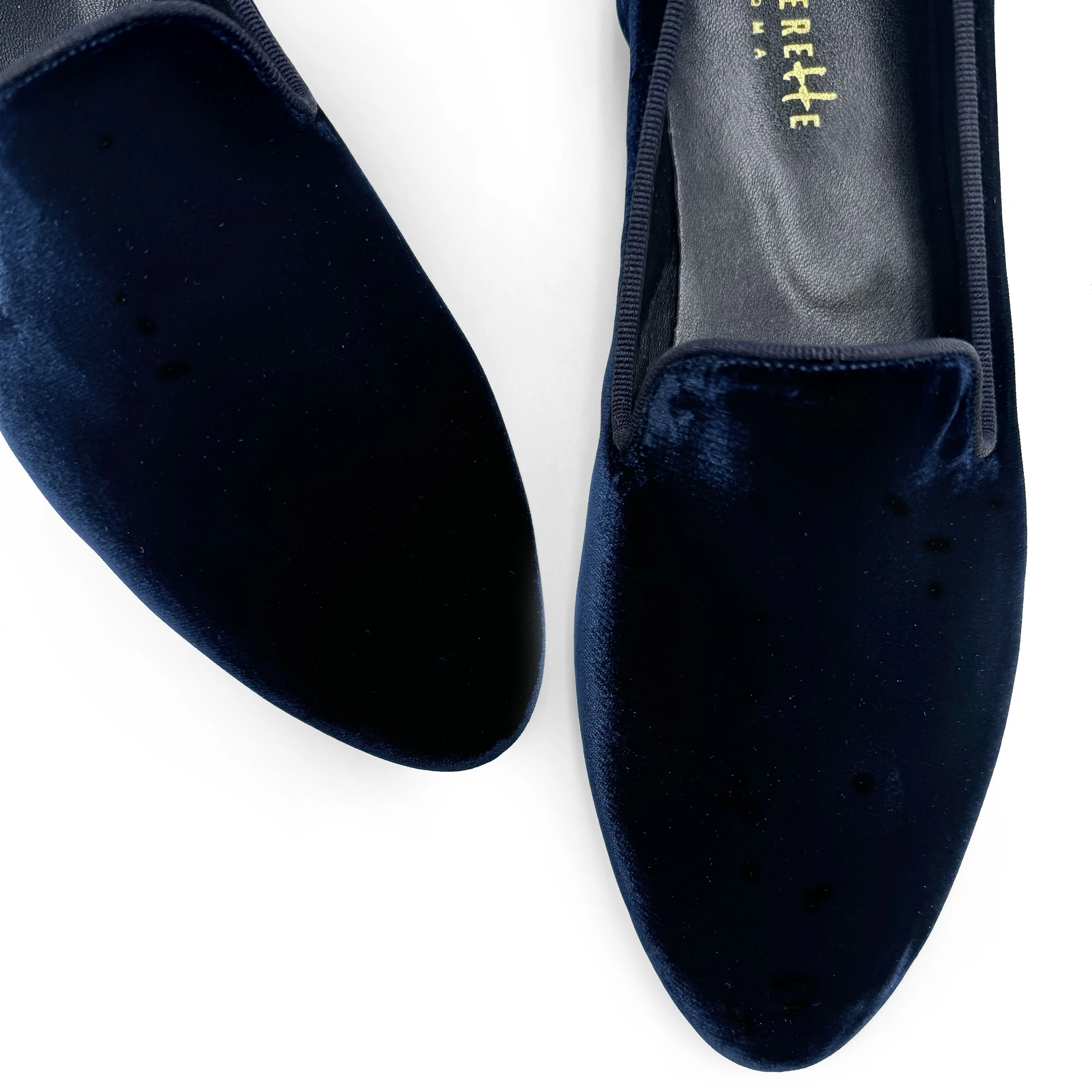 Blue velvet women's loafers - Image 5