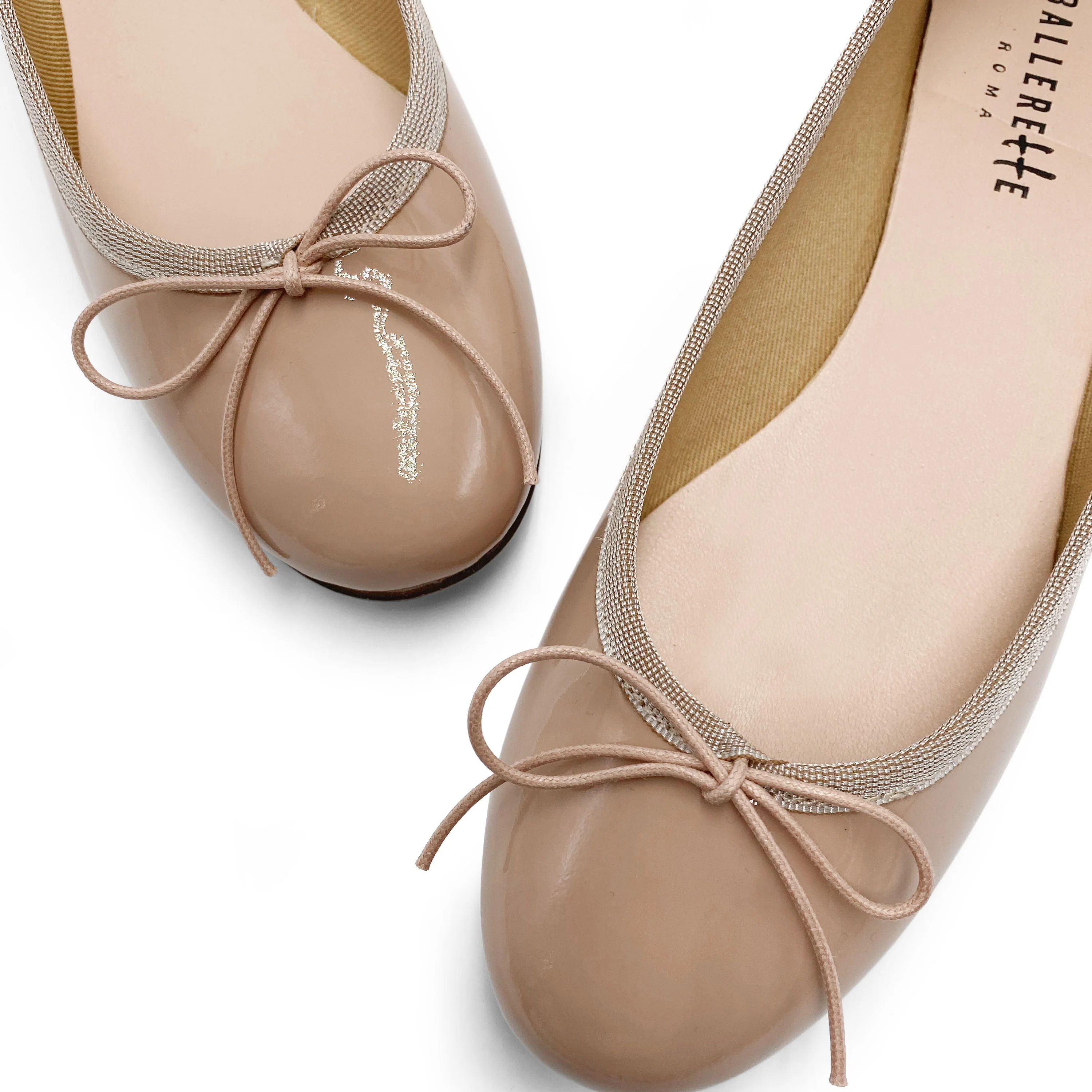 Blush pink patent leather ballet flats - Image 3