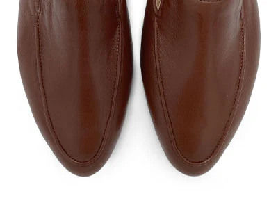 Brown leather women moccasins - Image 5