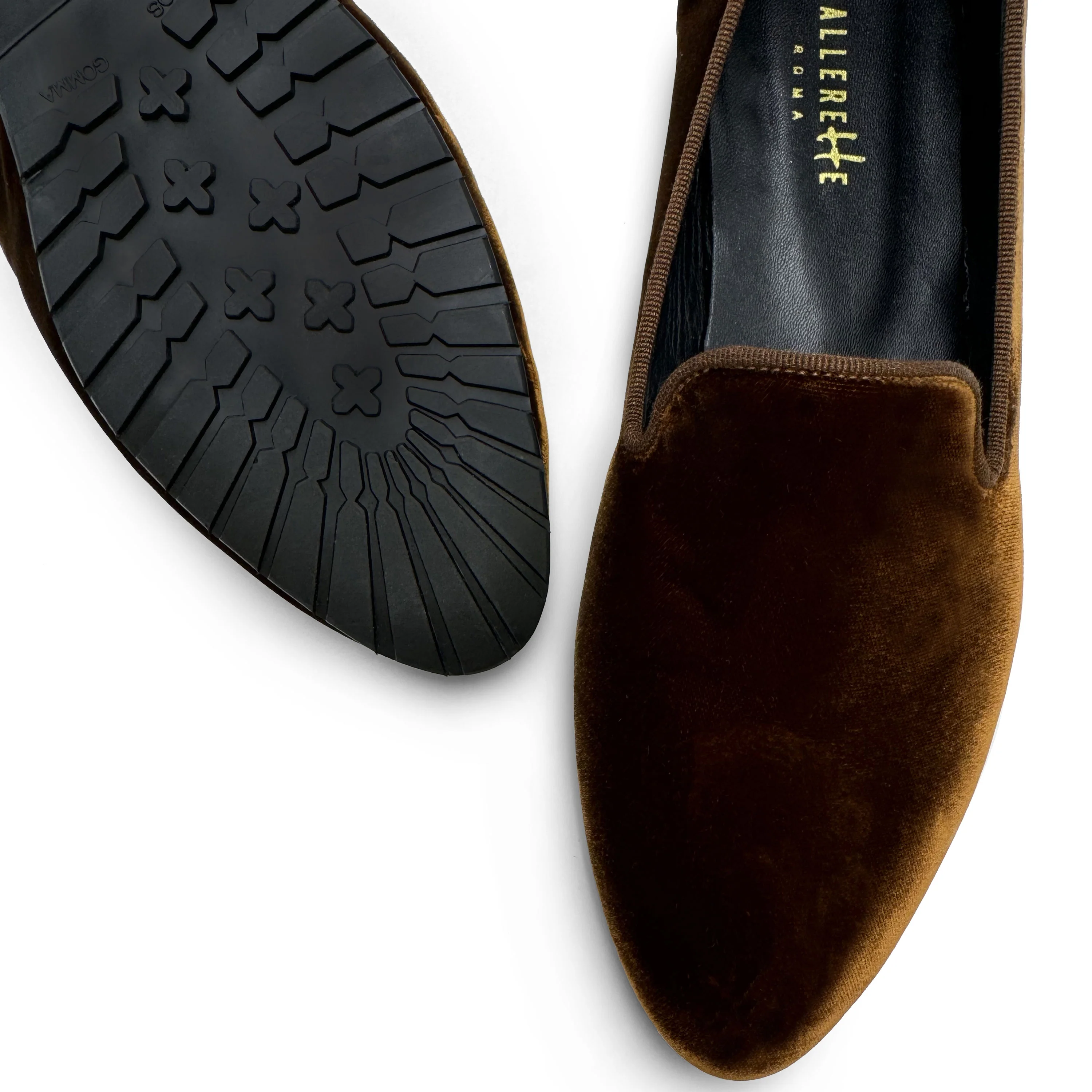Brown velvet women's loafers - Image 4