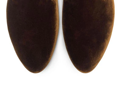 Brown velvet women's loafers - Image 6