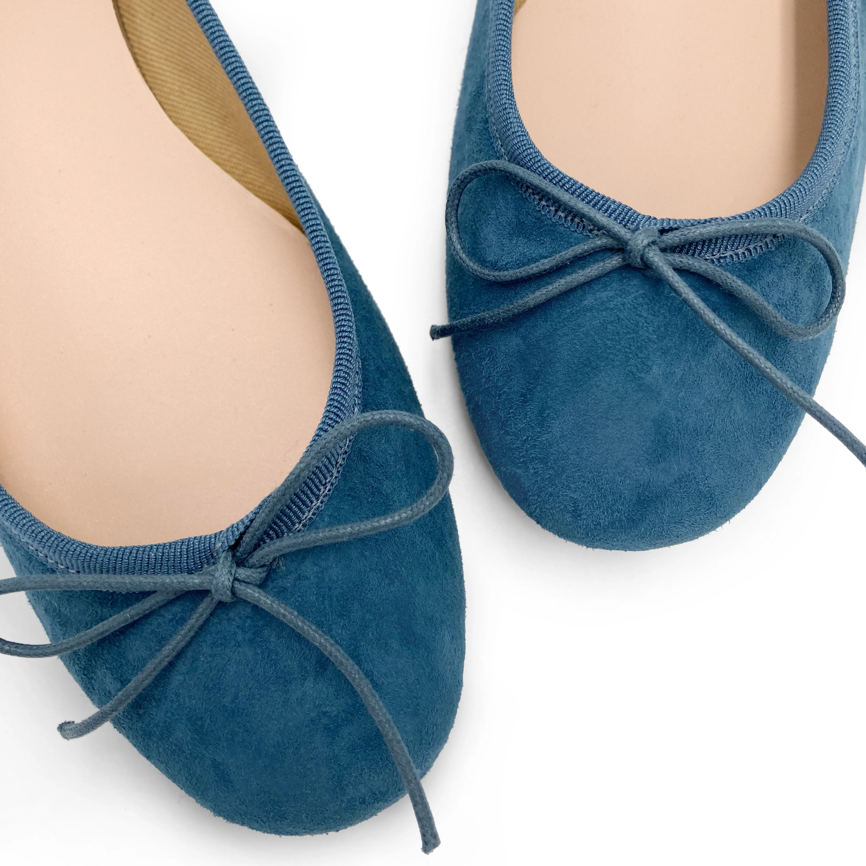 Cerulean blue suede ballet flats - Image 4