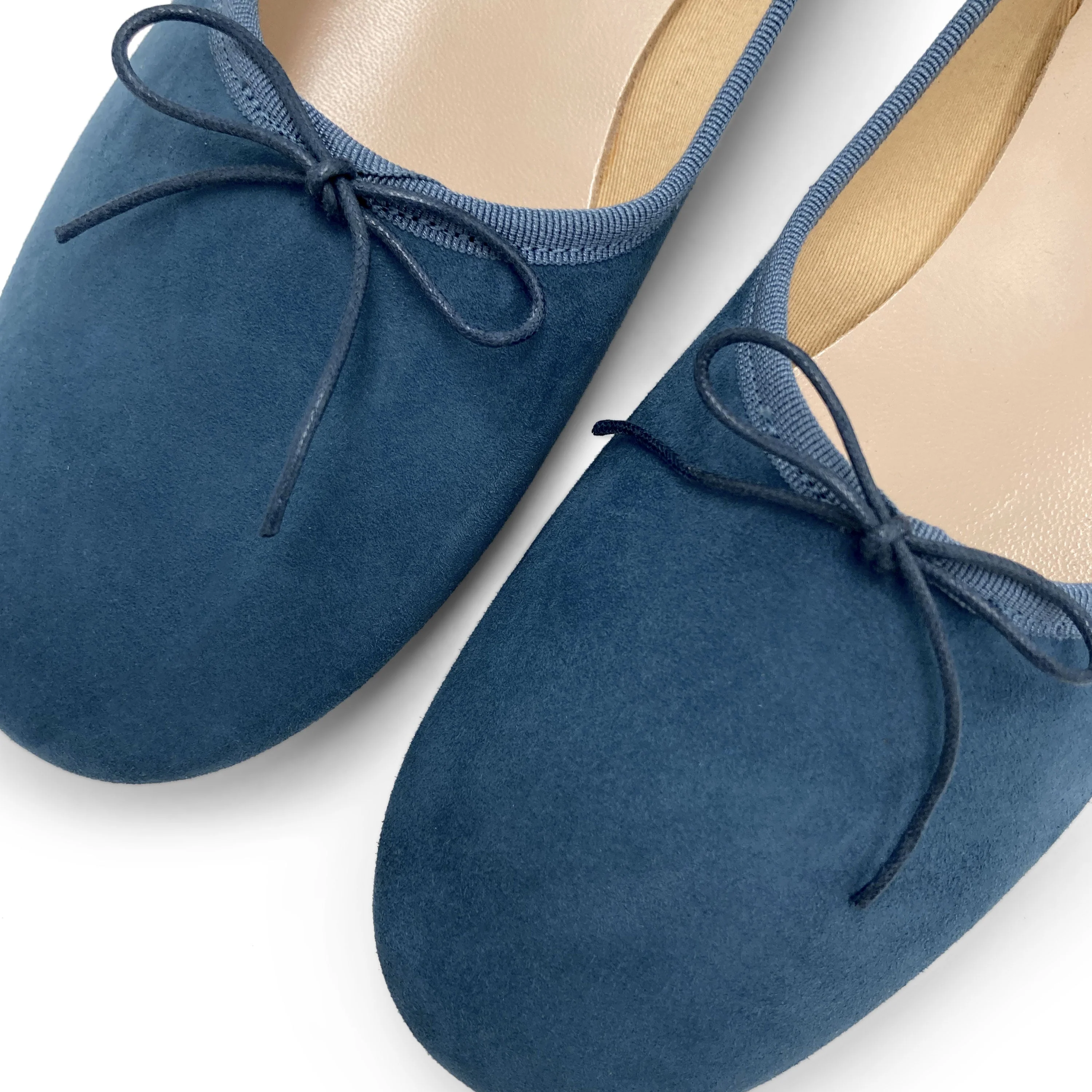 Cerulean blue suede "glove shoes" ballet flats - Image 3