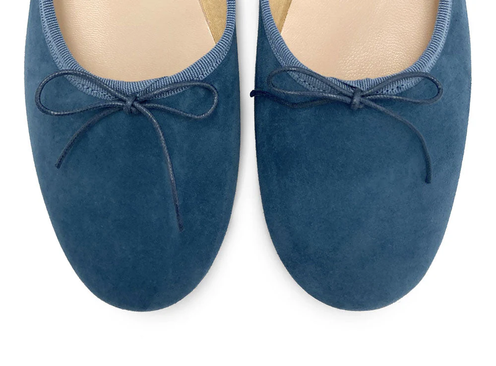 Cerulean blue suede "glove shoes" ballet flats - Image 5
