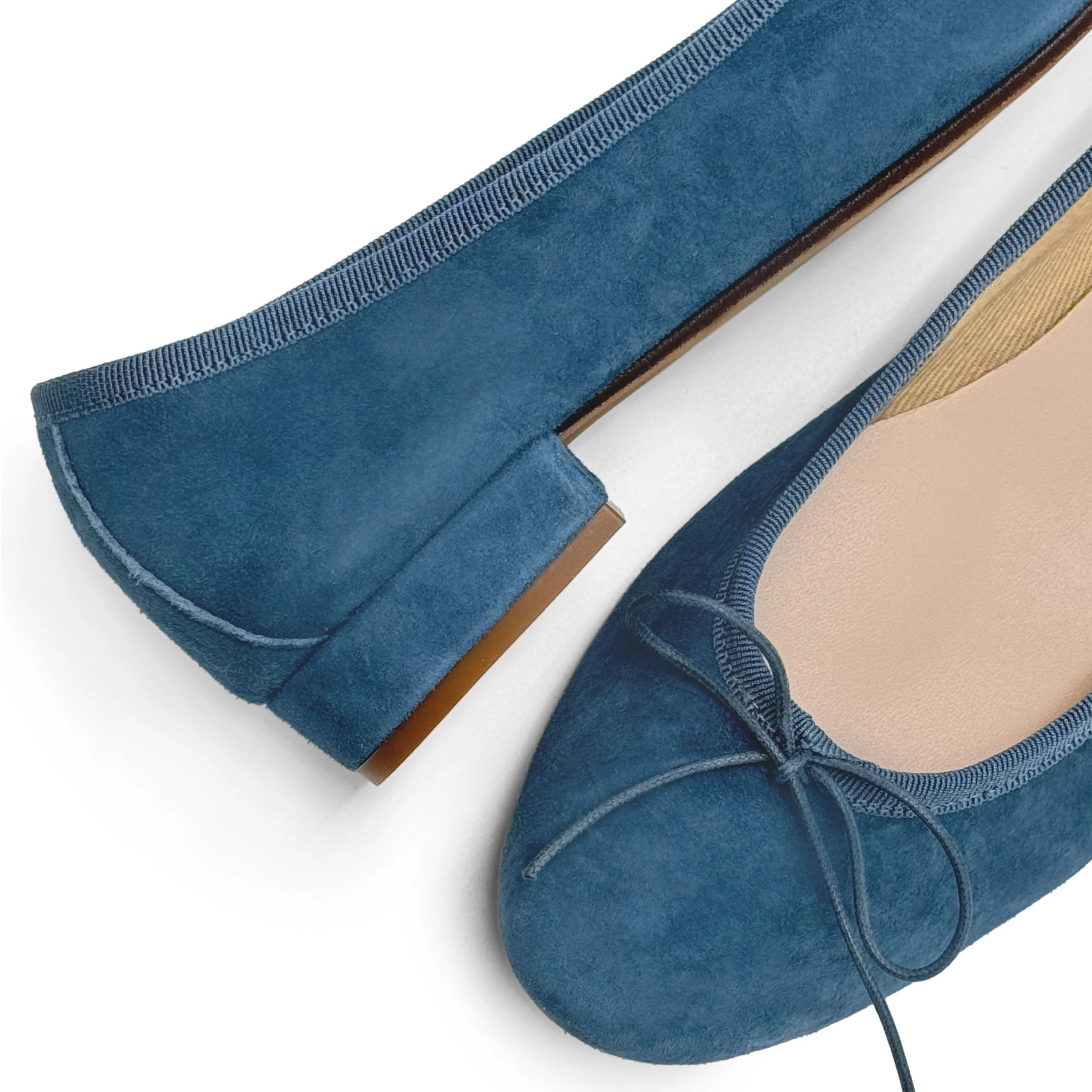 Cerulean suede little heel ballerinas - Image 5