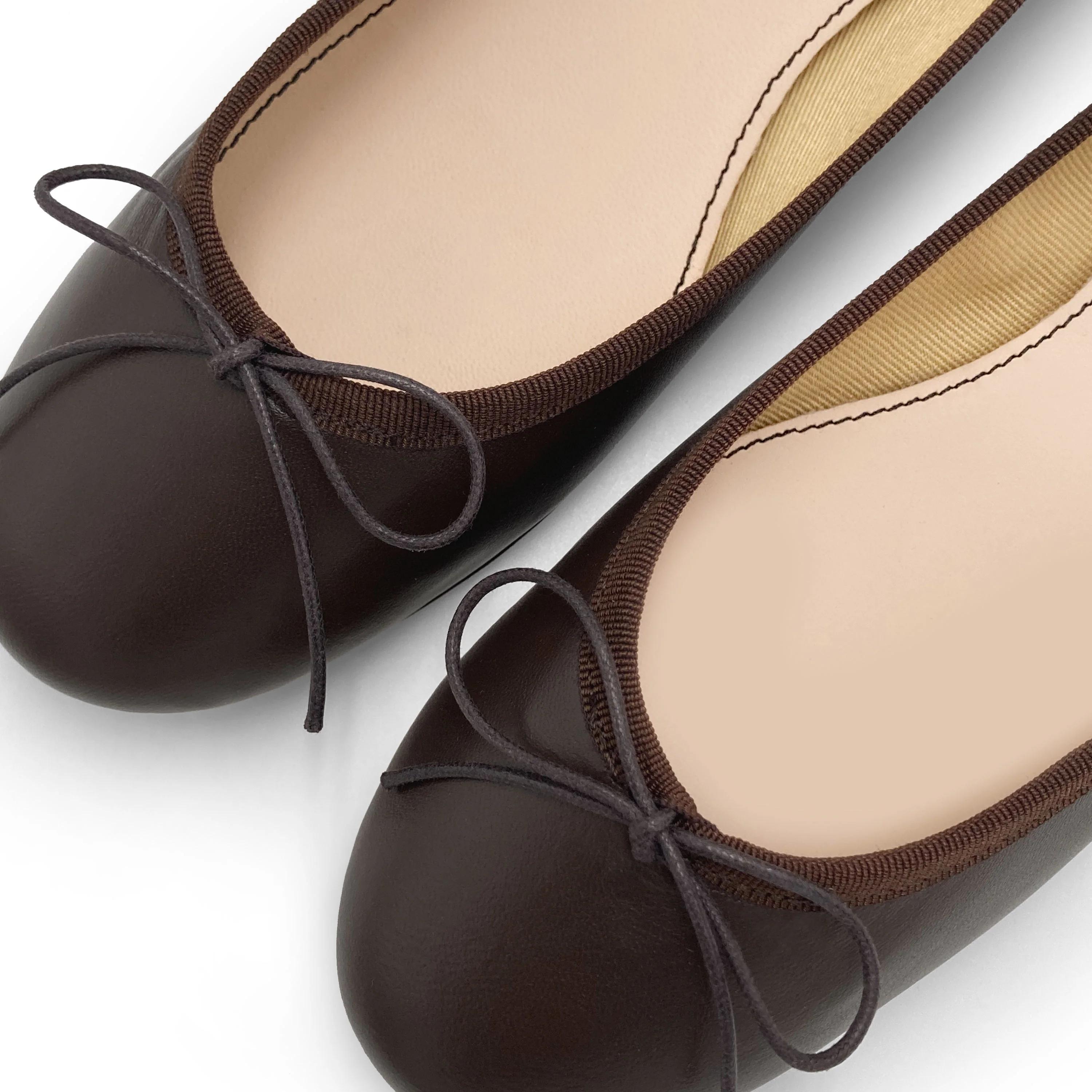Dark-brown leather ballet flats - Image 3