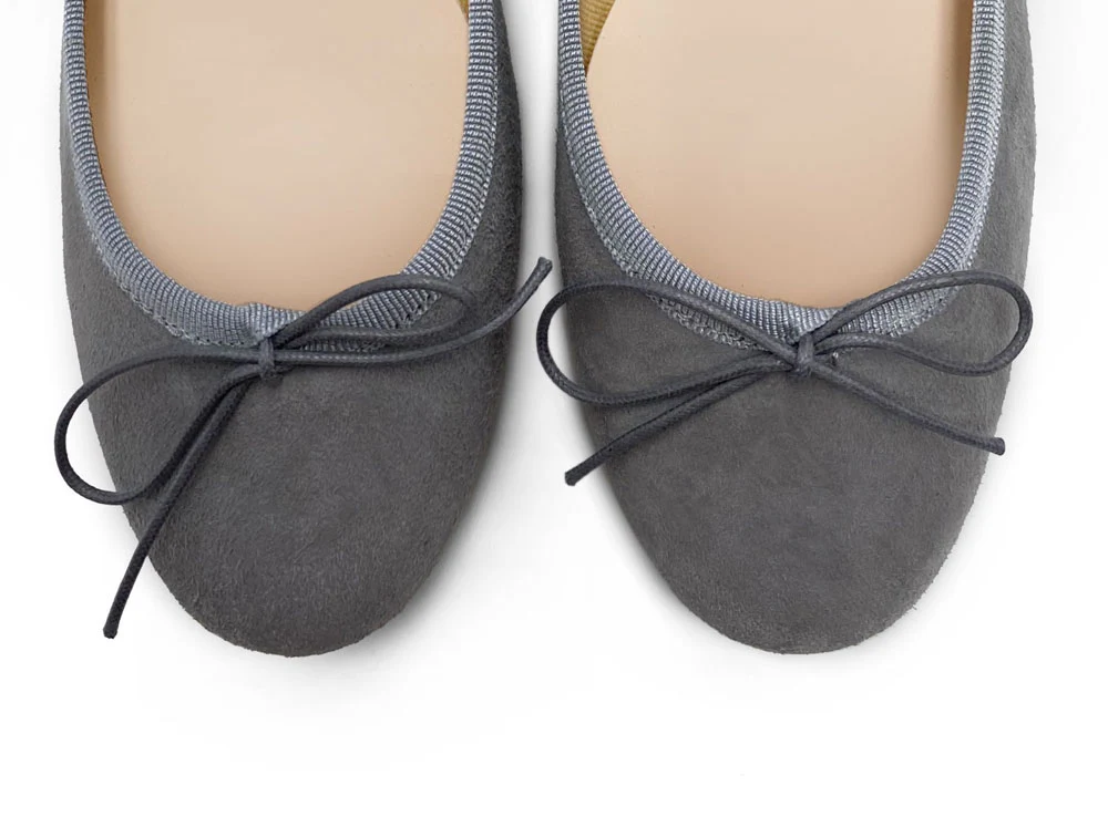 Dark gray suede ballet flats - Image 5