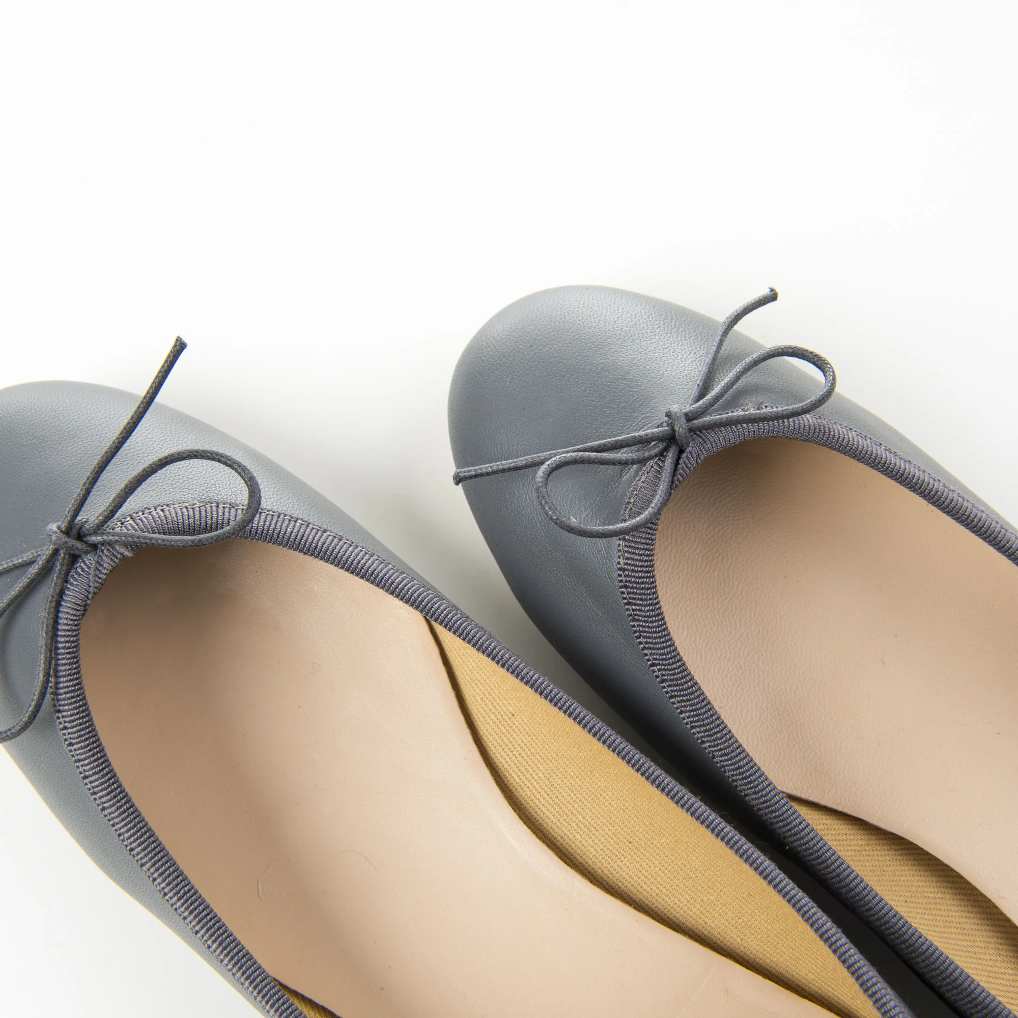 Dark grey leather ballet flats - Image 3