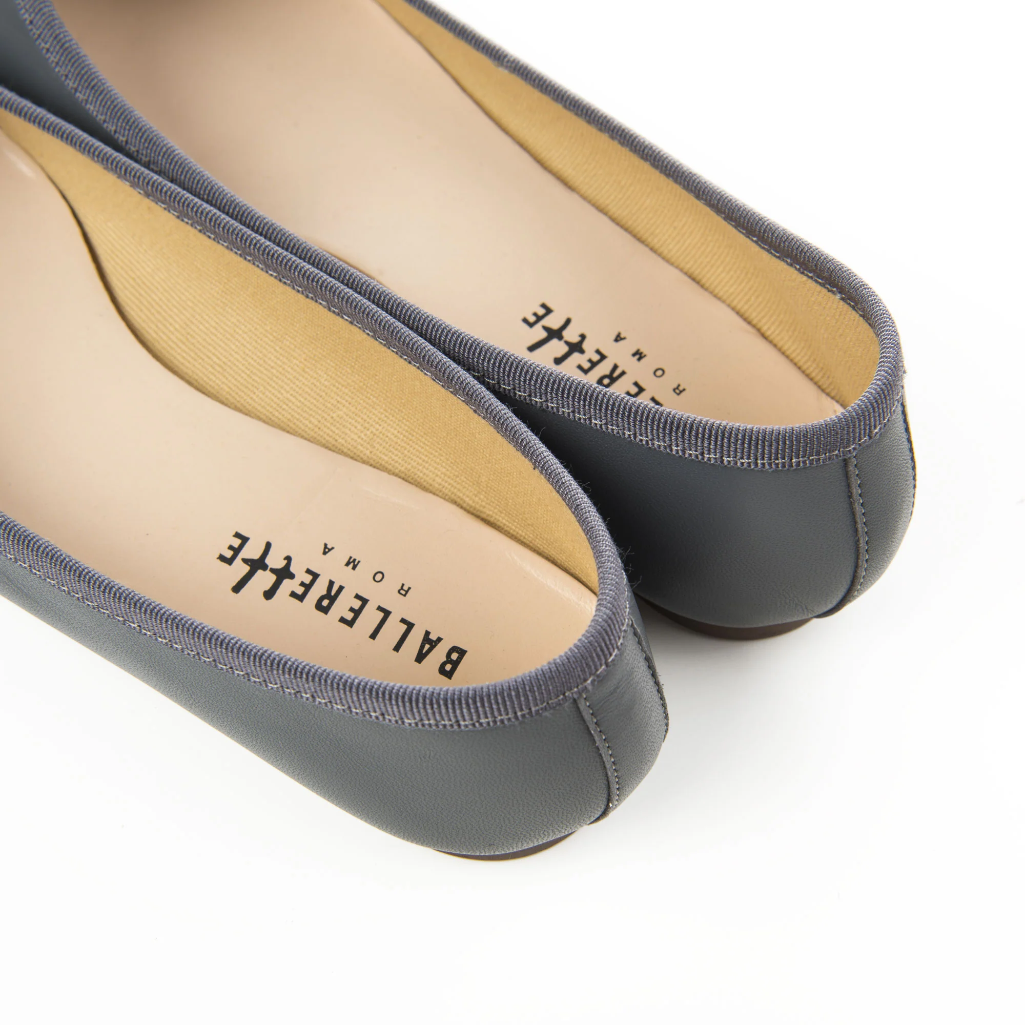 Dark grey leather ballet flats - Image 4
